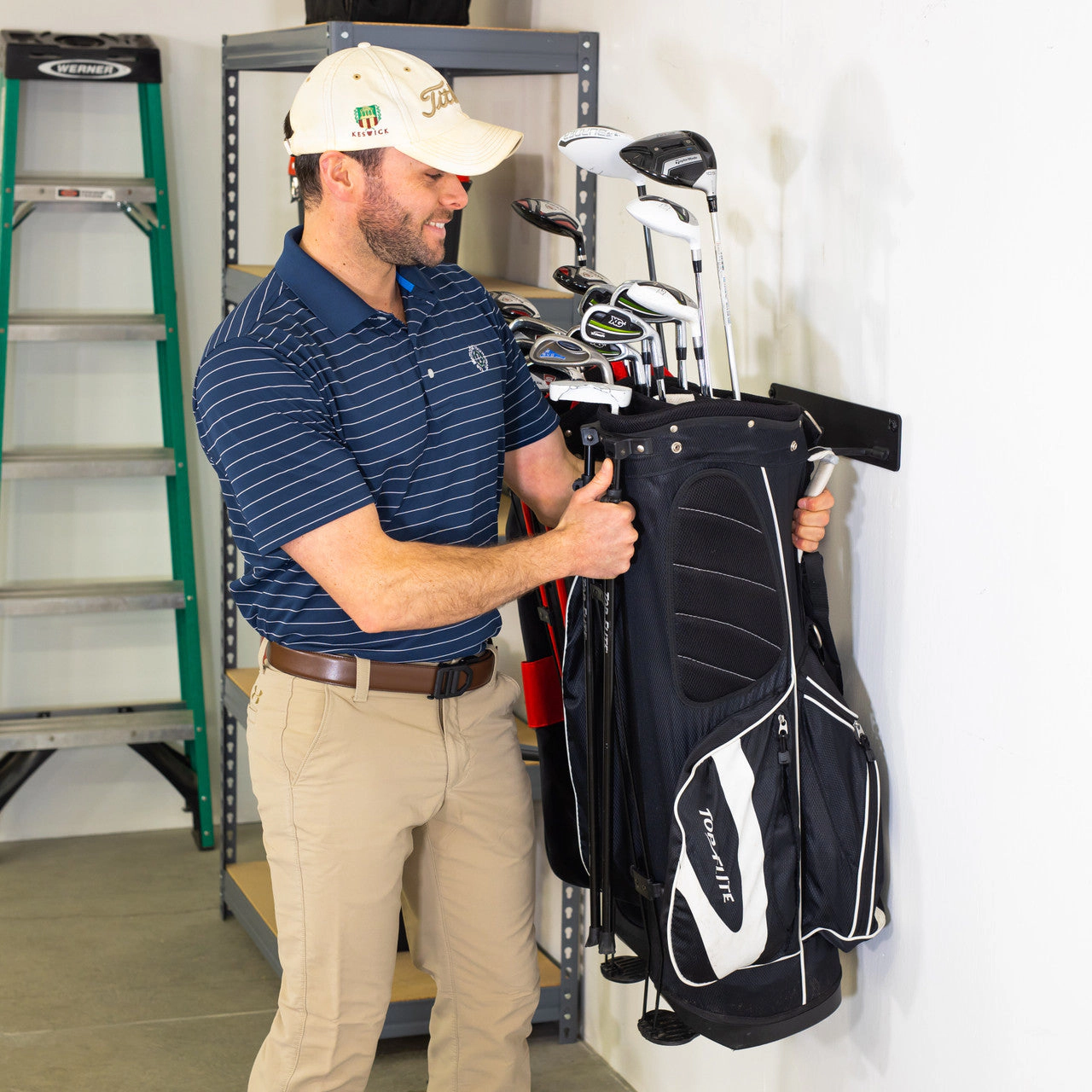 StoreYour Torrey Pines Golf Bag Storage Rack, Holds 2 Golf Bags