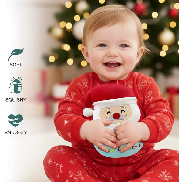 Sperric Christmas Santa Claus Plush Toy Soft Stuffed Animal, 10" Cute Holiday Plushie Gift for Kids, Babies Holiday Gift