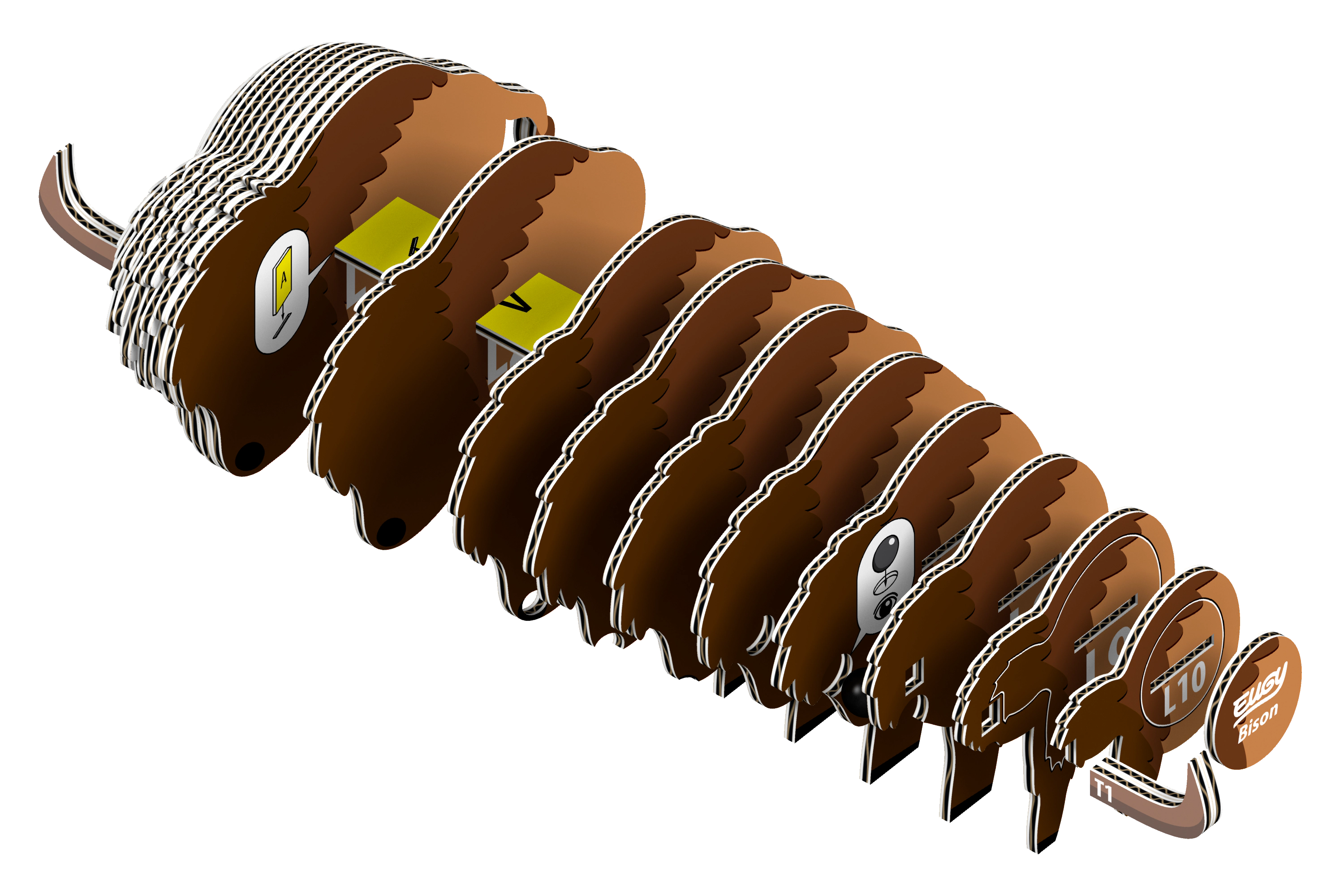 EUGY Bison 3D Puzzle - contains 24 puzzle pieces