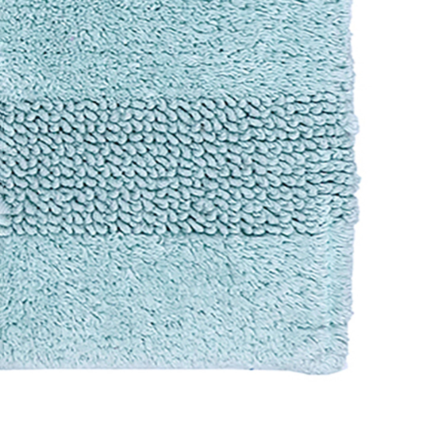Knightsbridge Stylish And Comfortable All Season Traditional Wide Cut Design Cotton Bath Rug 21 X 34 Light Blue