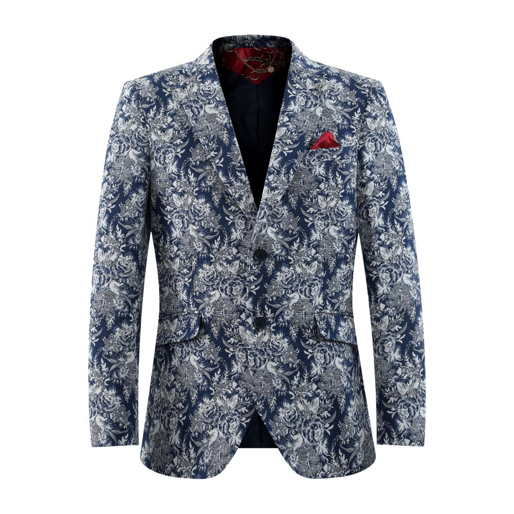 Elie Balleh Boys Slim Fit Boys' Floral Brocade Blazer