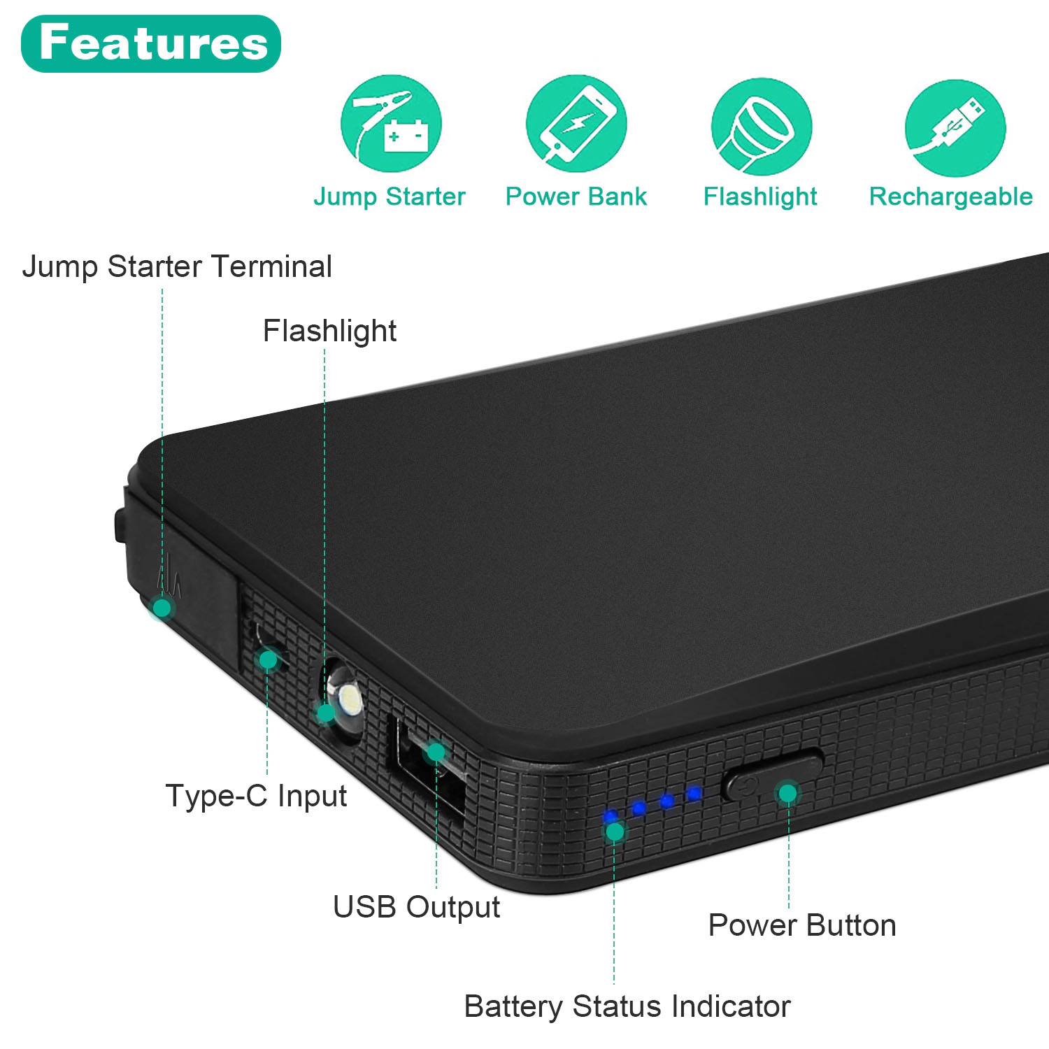 GBruno 400A 20000mAh Car Jump Starter Power Bank