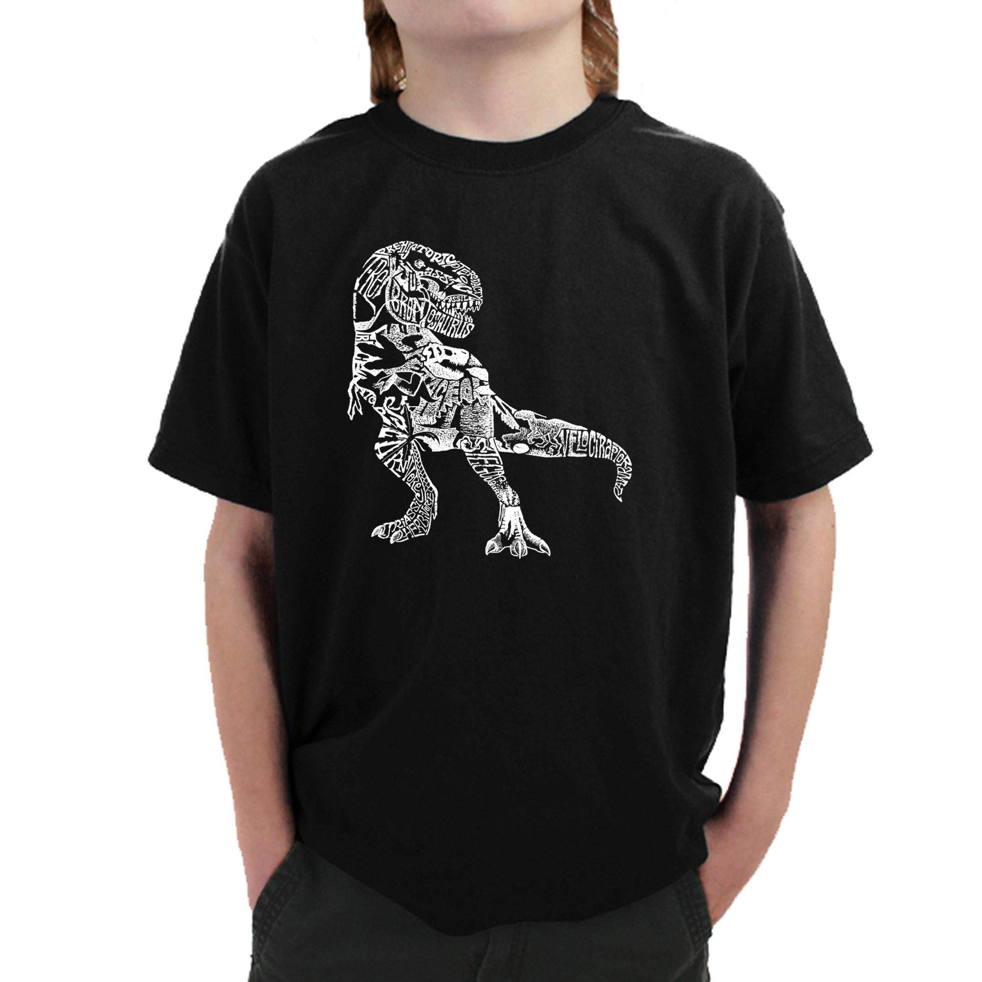 LA Pop Art Boy's Word T-Shirt - Dino Pics