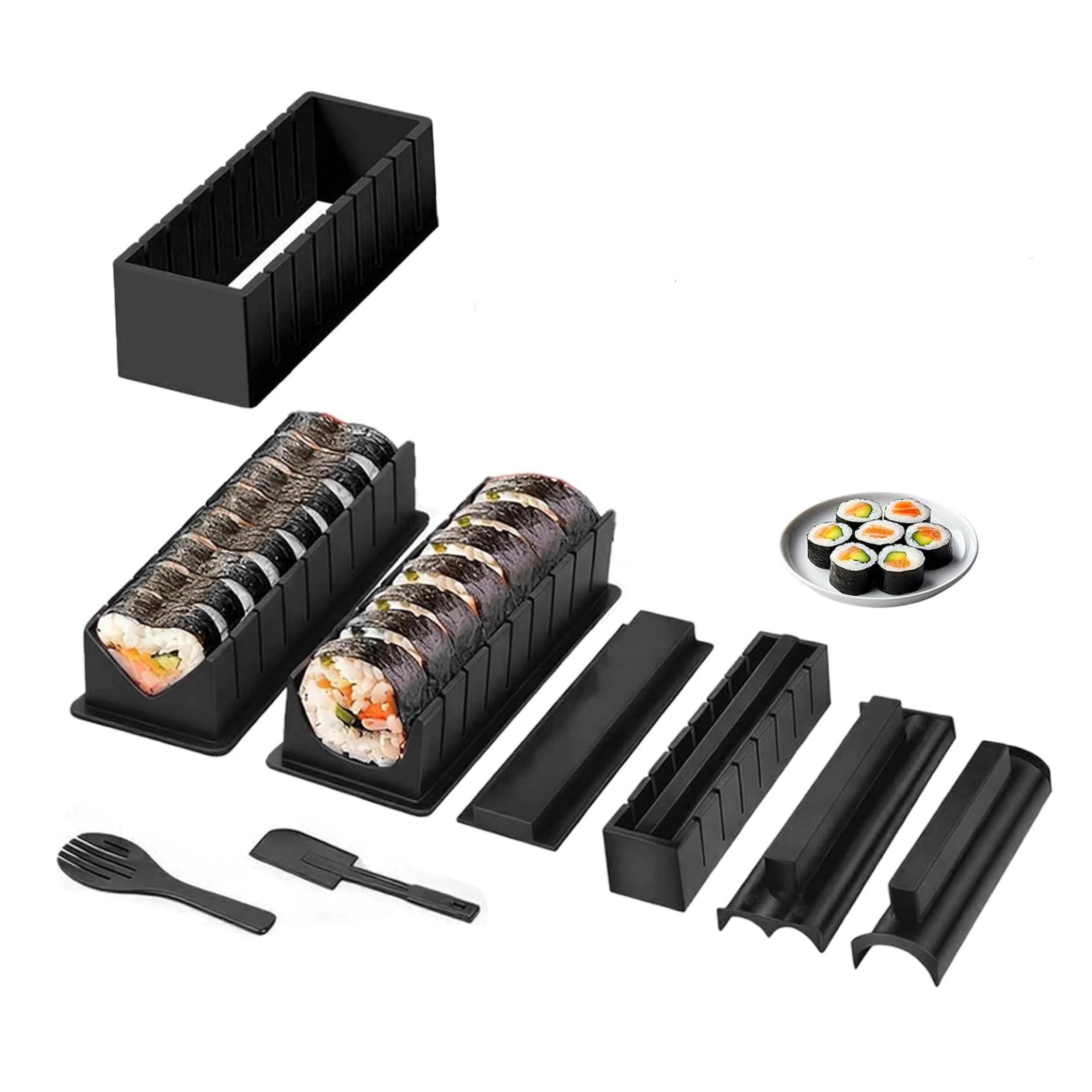 Stock Preferred Pack of 10 Sushi Maker Kit with Rice Roll Mold Press and Sushi Shapes
