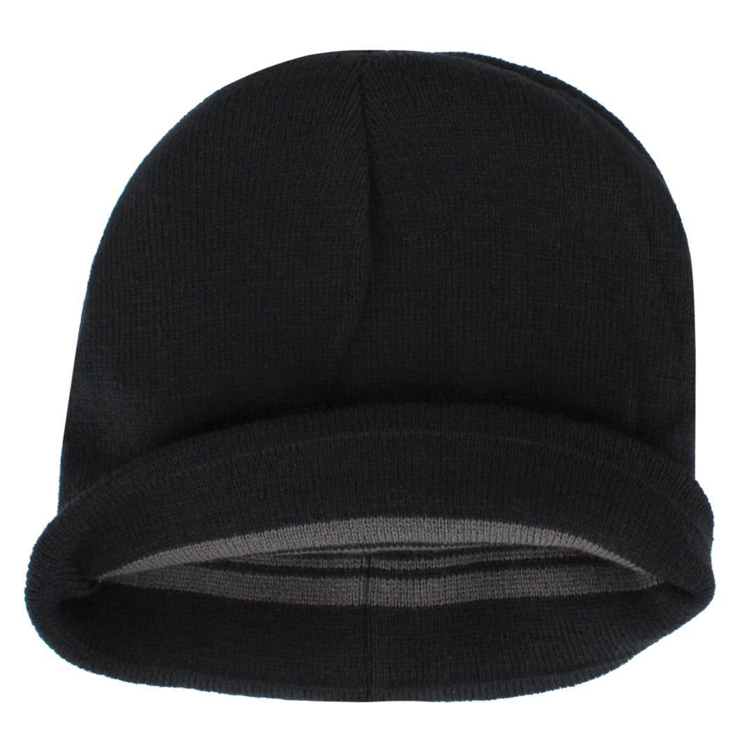 Grand Sierra Men's Reversible Stripe to Solid Winter Beanie Hat
