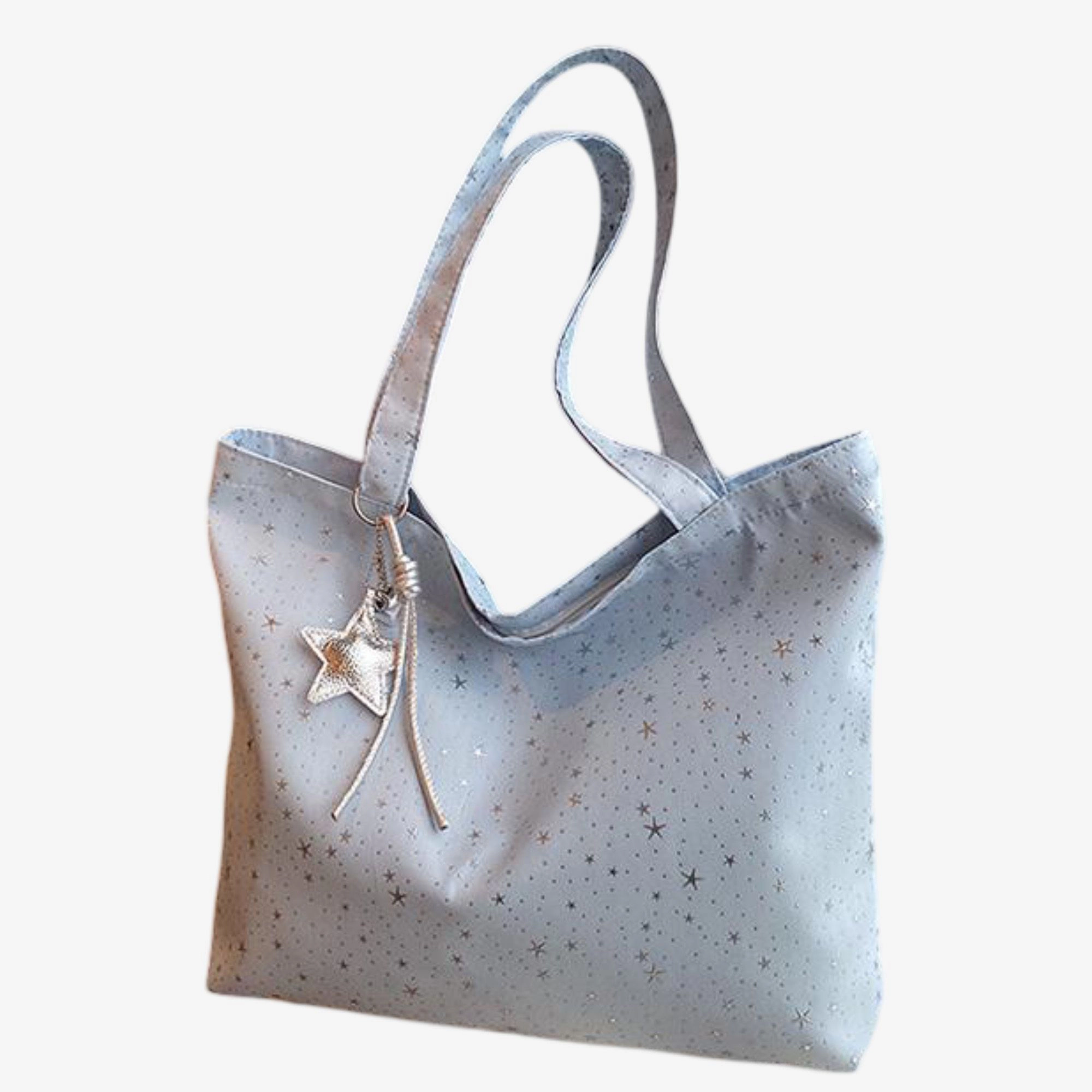 Alilang Women's Star Print Canvas Tote Bag Large Capacity Casual Shoulder