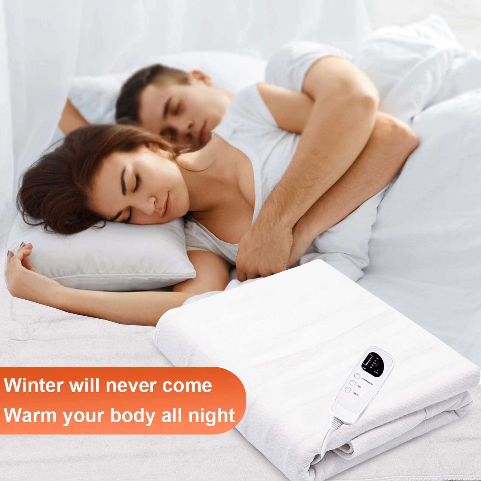 SUGIFT 71-in White Massage Table Warmer Heating Pad with 5 Heat Settings Auto Shut Off and 60-W Power