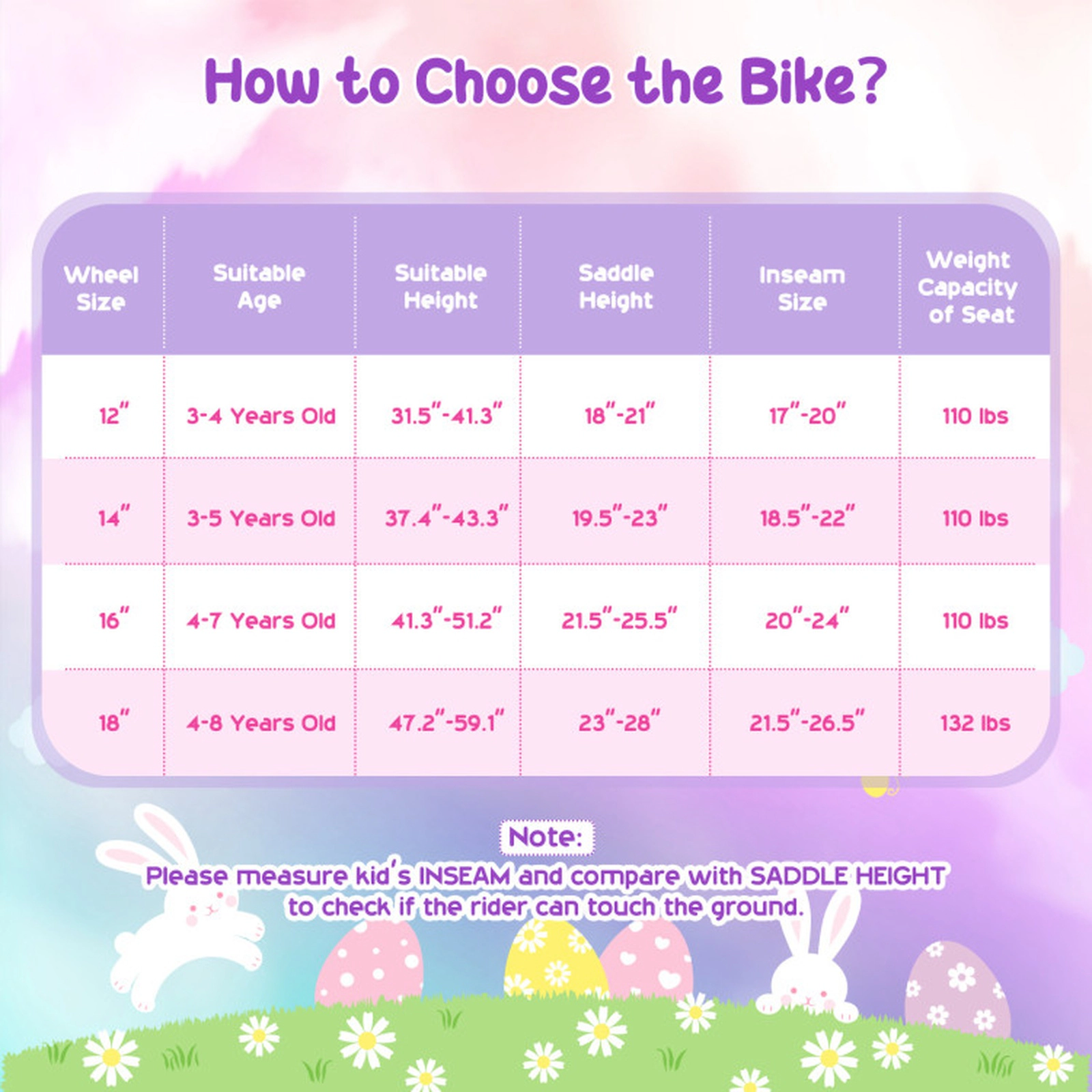 SUGIFT Adjustable 12-Inch Girls Bike with Front Bag, Streamers and Training Wheels 110-lb Seat Capacity Ages 3-4 Purple