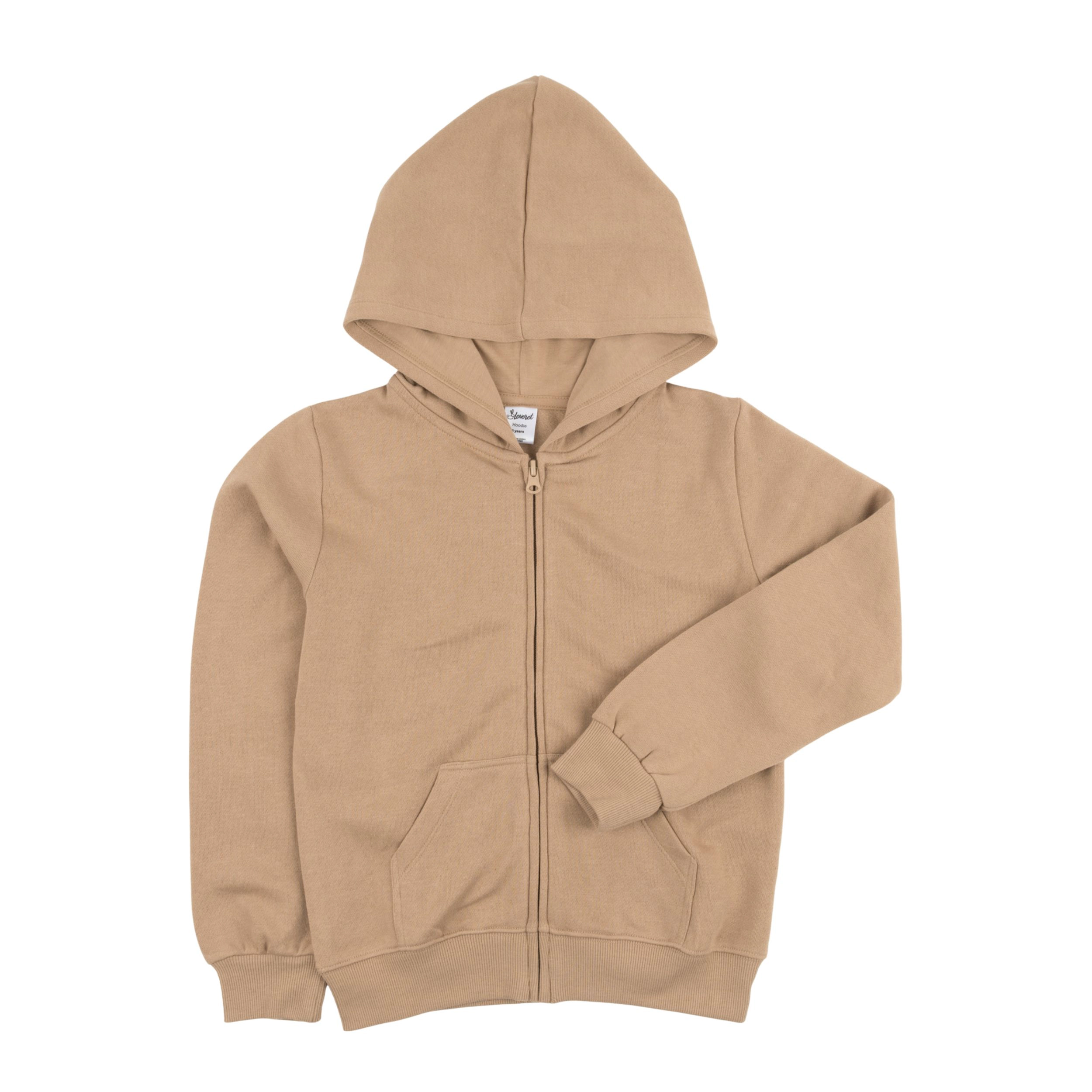 Leveret Toddler/Kid Basics Neutral Solid Full Zip Hoodie Sweatshirt