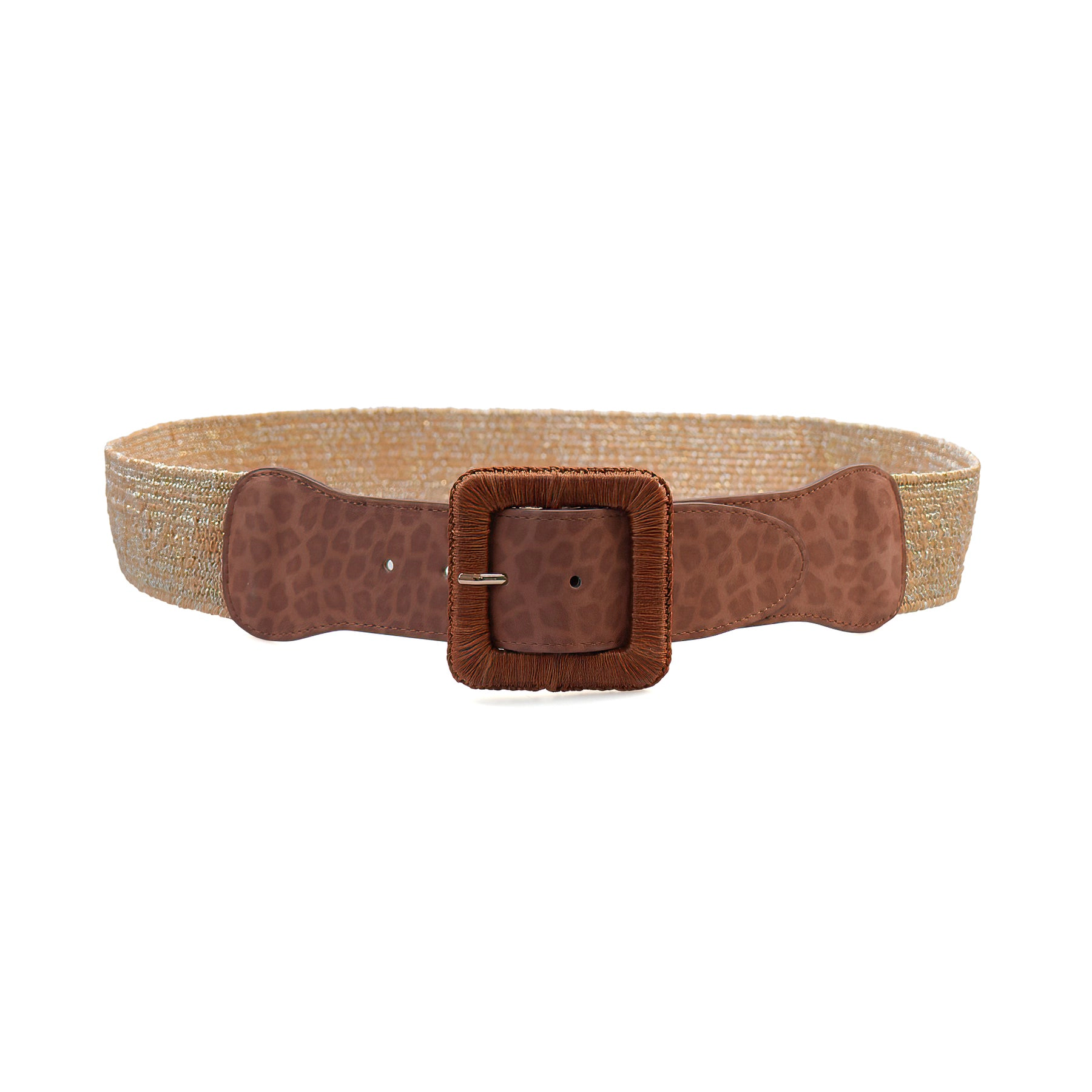 AGP PARIS Beige Tiger Print Wide Women's Belt