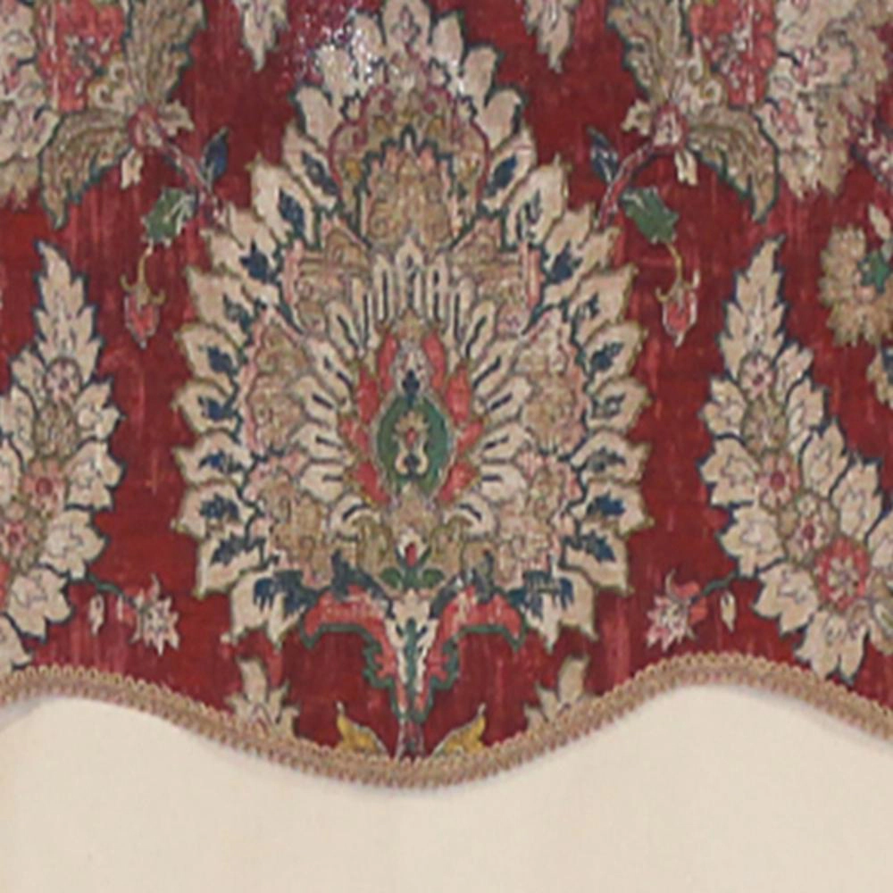 RLF Home Wakeshire Glory Valance Garnet. 3" Rod Pocket, Layered, Trimmed. 50"W X 16"L