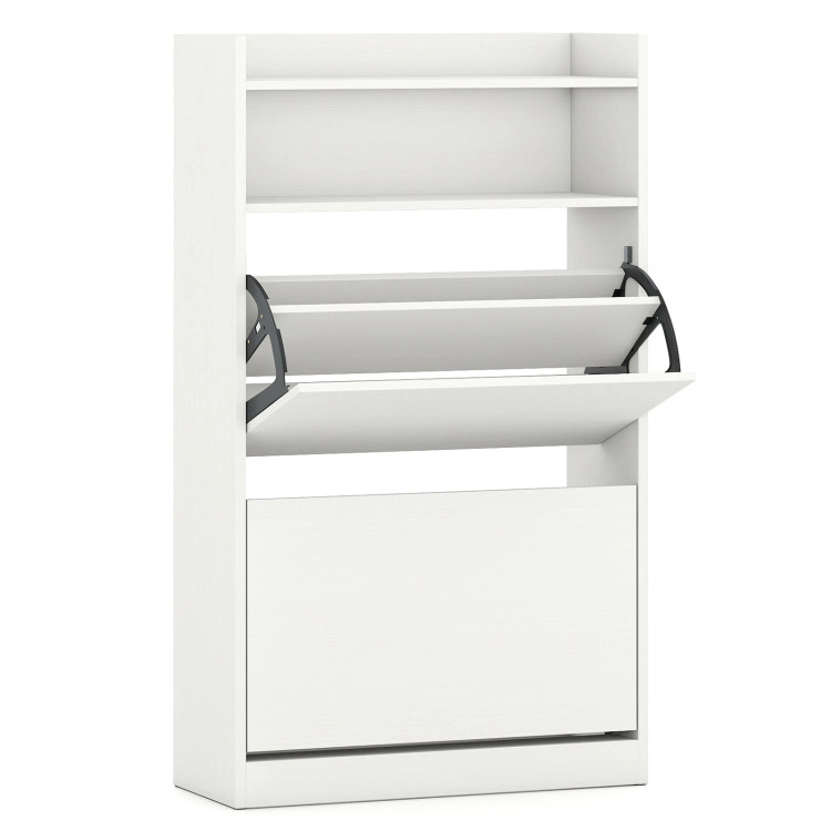 Hivvago Shoe Storage Cabinet Hidden Shoe Rack with 2 Flip Drawers Adjustable and Removable Shelves