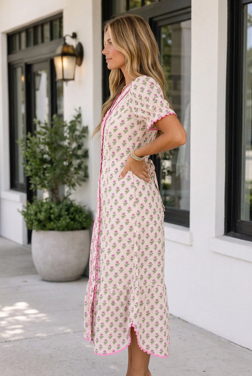 Threaded Pear Women's Kinslee Sleeve Long Dress