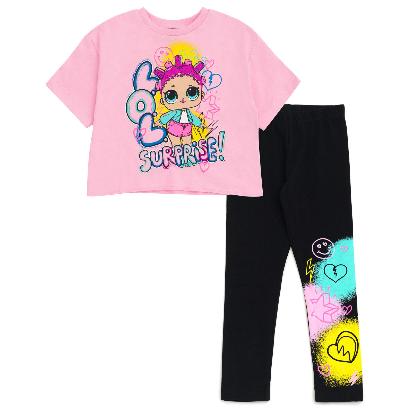 L.O.L. Surprise! Roller Sk8er Girls' 2-Piece Cropped T-Shirt and Leggings Set