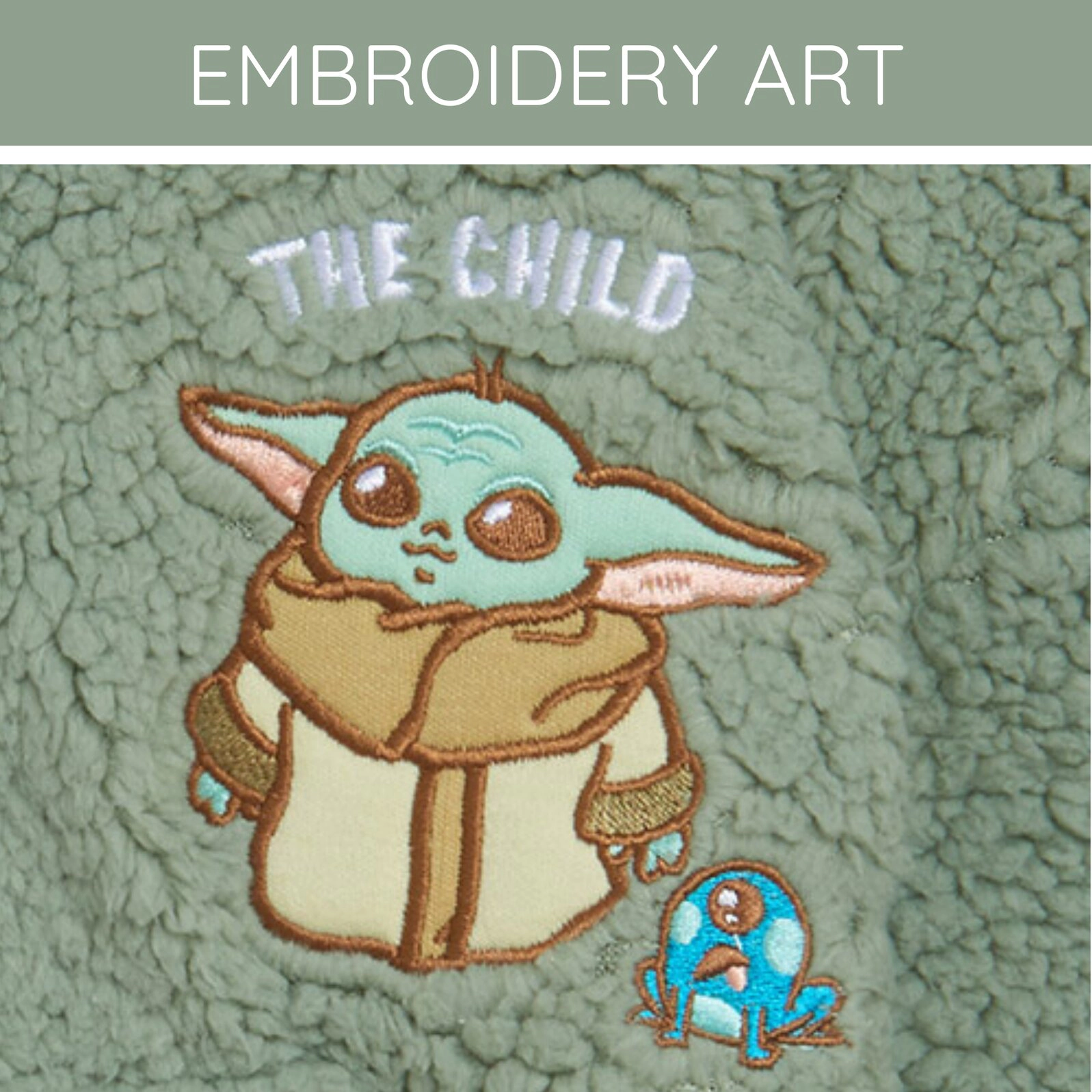Star Wars The Mandalorian Grogu Cosplay Fleece Zip-Up Hoodie
