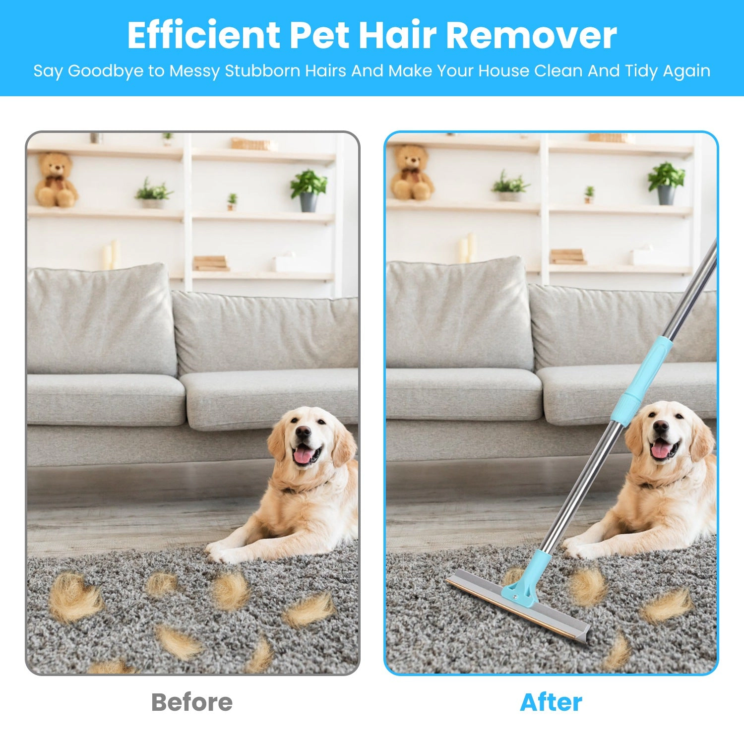 GBruno Adjustable Pet Hair Removal Rake