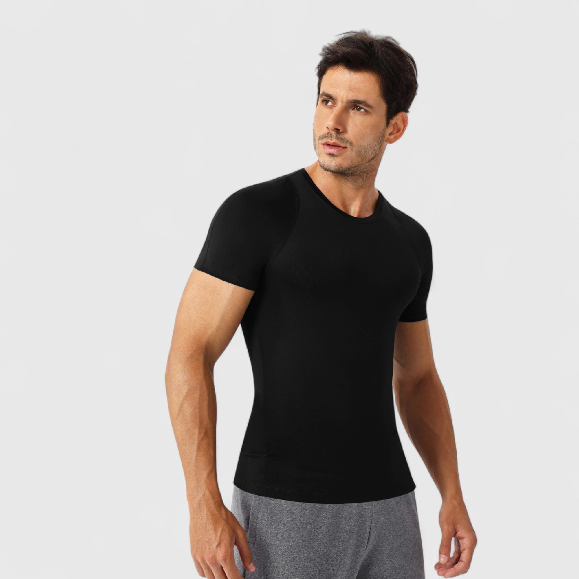 Anna-Kaci Men's Fitted Short Sleeve Performance T-Shirt with Stretch Fabric and Moisture-Wicking Comfort