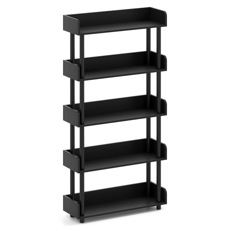 Hivvago 5-Tier Open Bookcase with Industrial Storage Unit