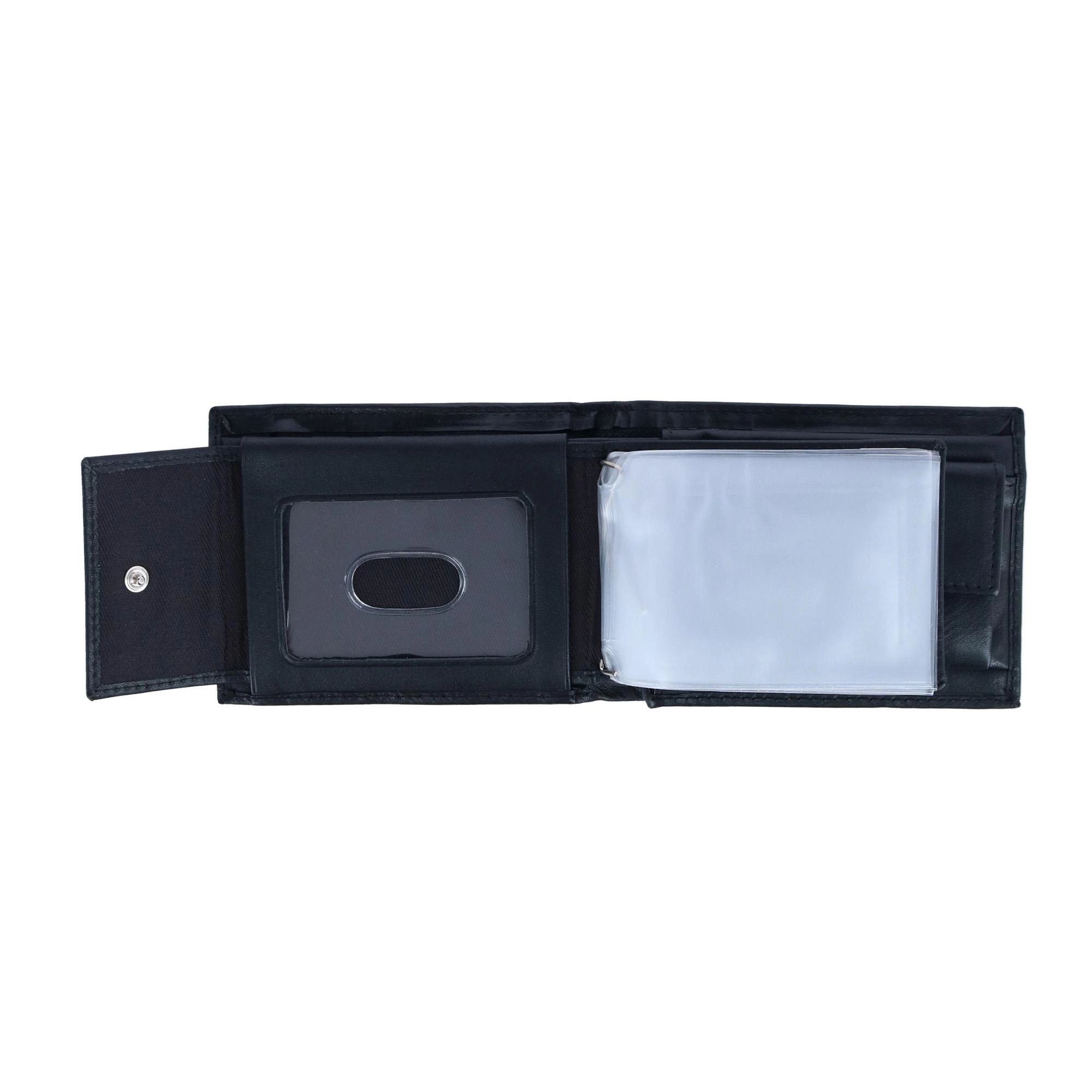 DOPP Men's Leather Dopp RFID Convertible Bifold Wallet with Snap Coin Pouch