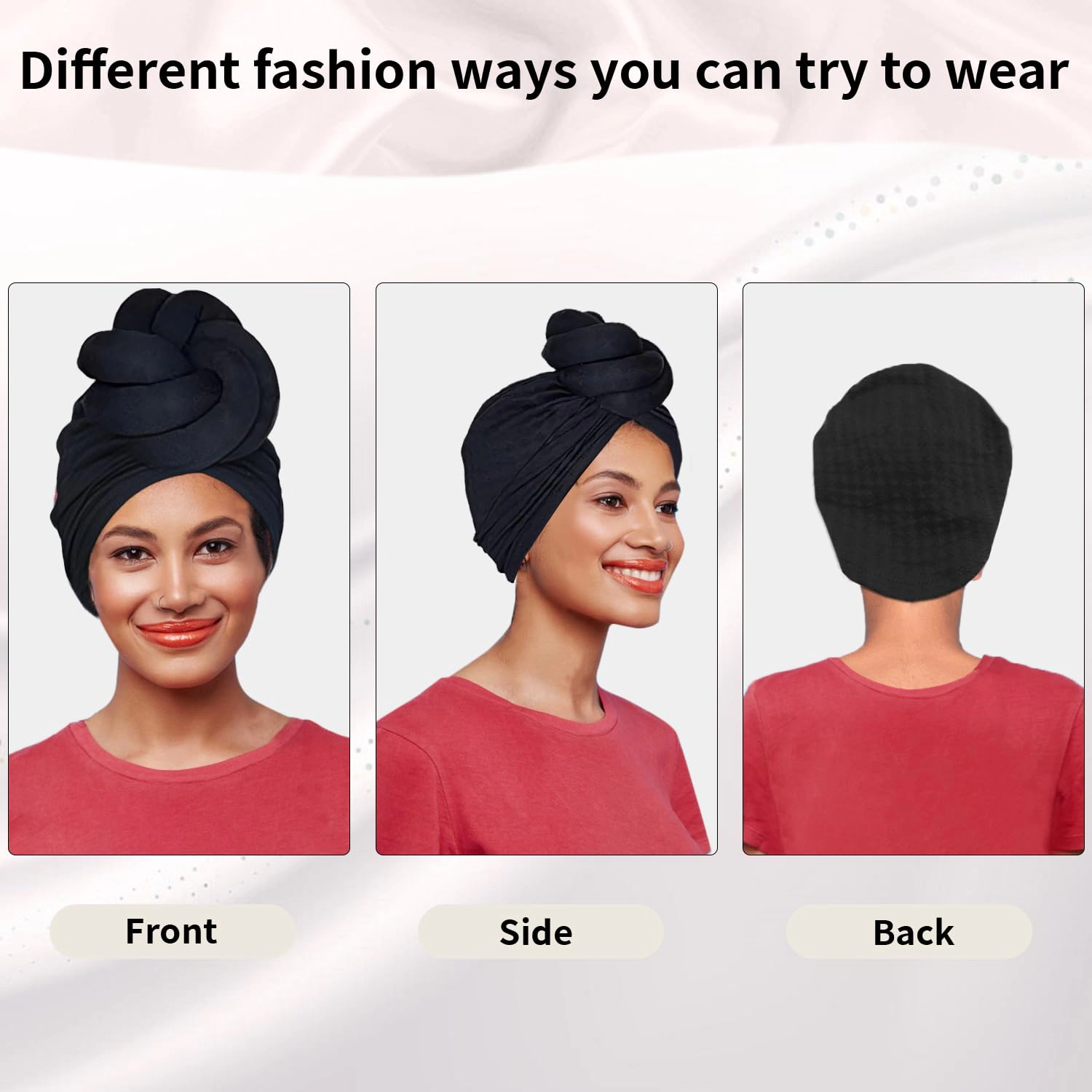 PIGFDK Women Turbans And Head Wraps  Turban Flower Knot Pre-tied Bonnet Beanie Cap Headwrap
