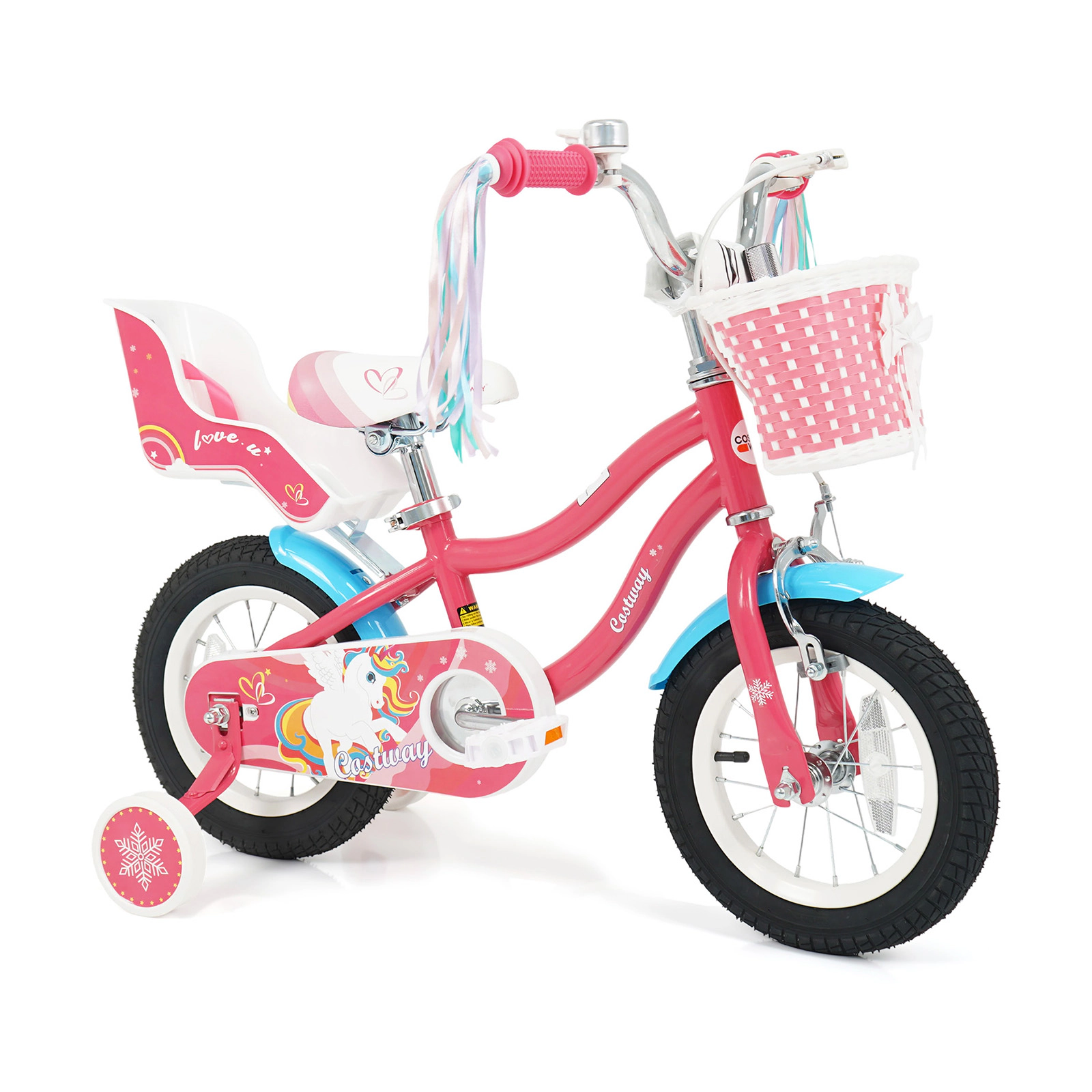LJG Girls Bike for 3-8 Years Old Kids with Doll Seat