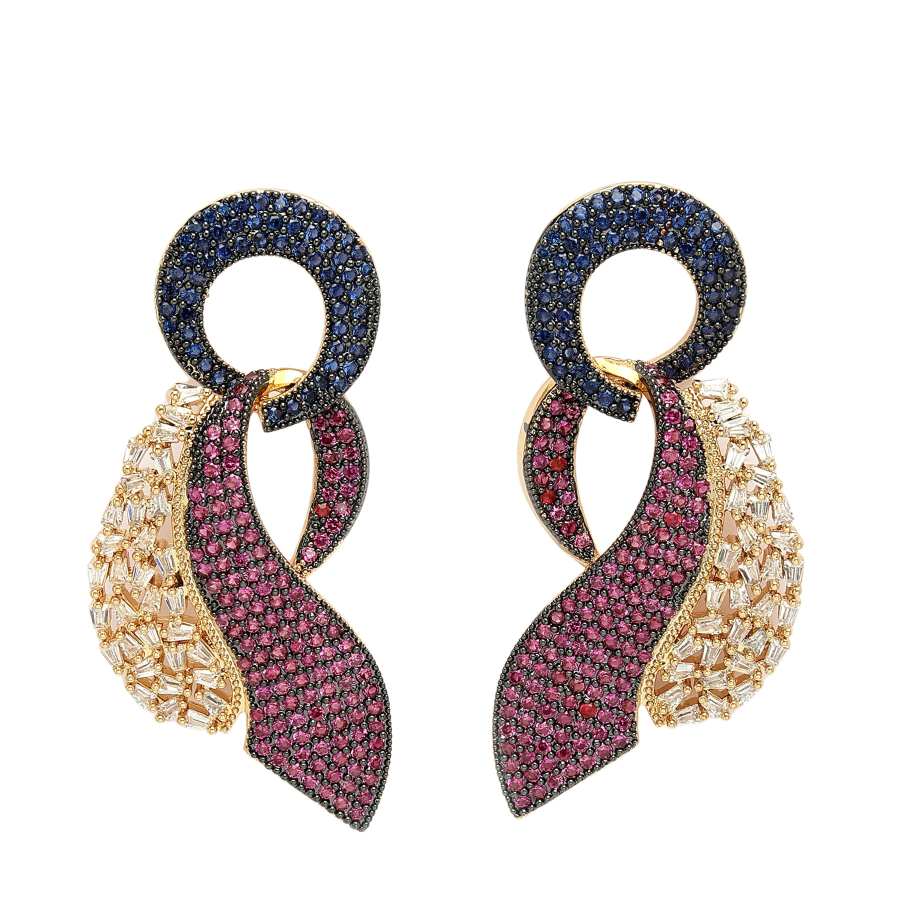 AGP PARIS Womens Diva Cubic Zirconia Modern Drop Earrings