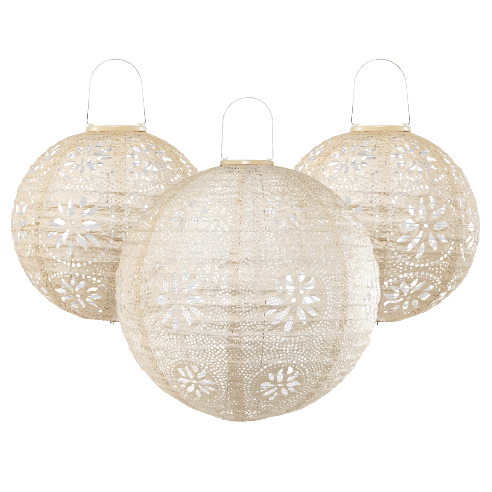 Allsop Home & Garden Stella Luxe Pearl Boho Battery Powered Lantern 3 pack