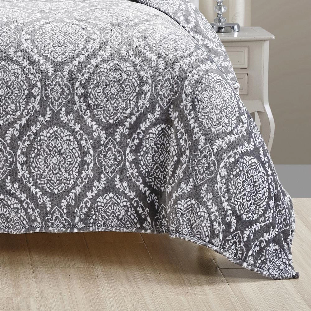 Plazatex Gracey Printed Luxurious Ultra Soft Lightweight Bed Blanket 102" x 90" Multicolor