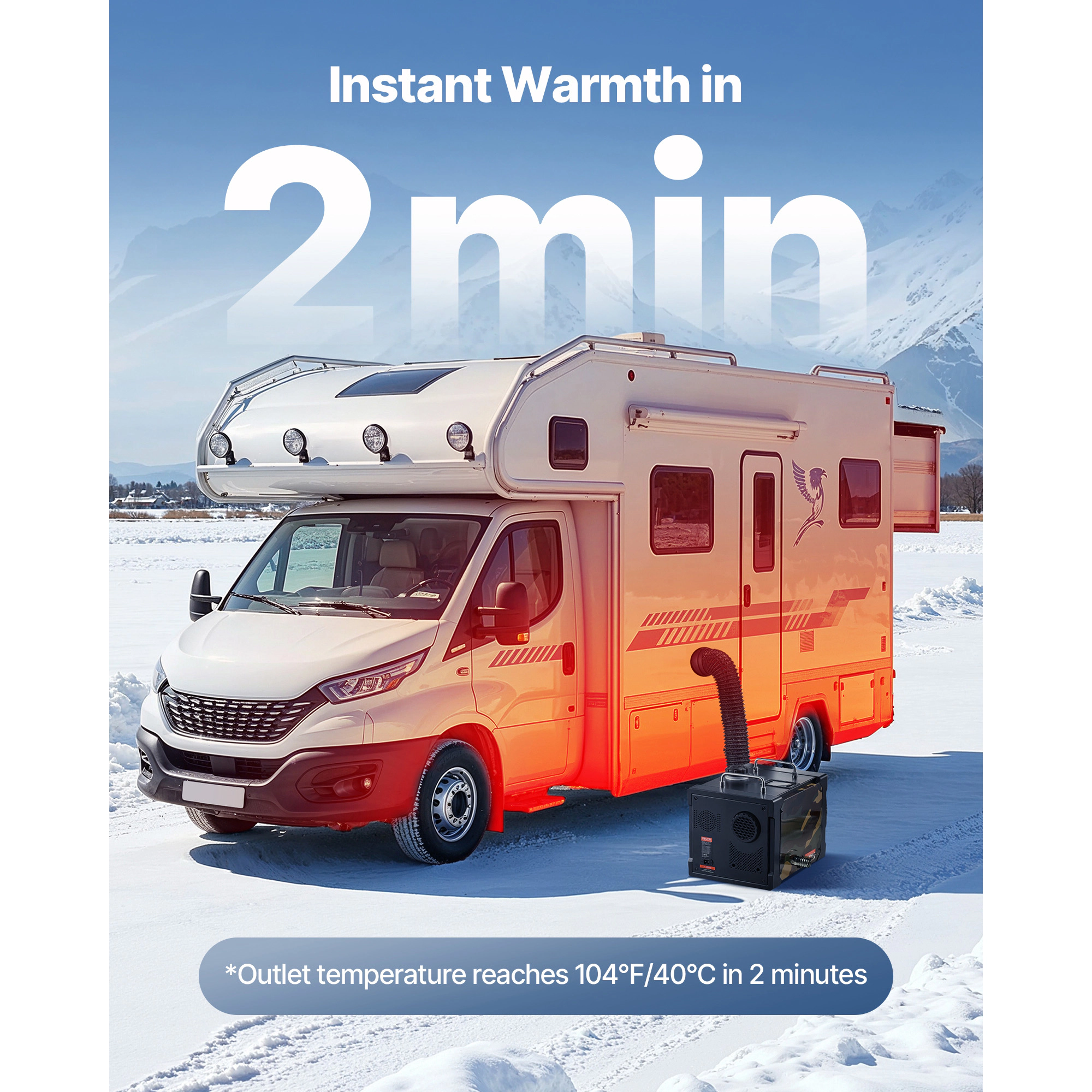 HONGGE Diesel Heater 8KW DC 12V / 24V All One Portable Air with Bluetooth APP Control Remote