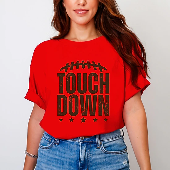 Simply Sage Market - Women's Garment Dyed Graphic T-Shirt - Touch Down Stars