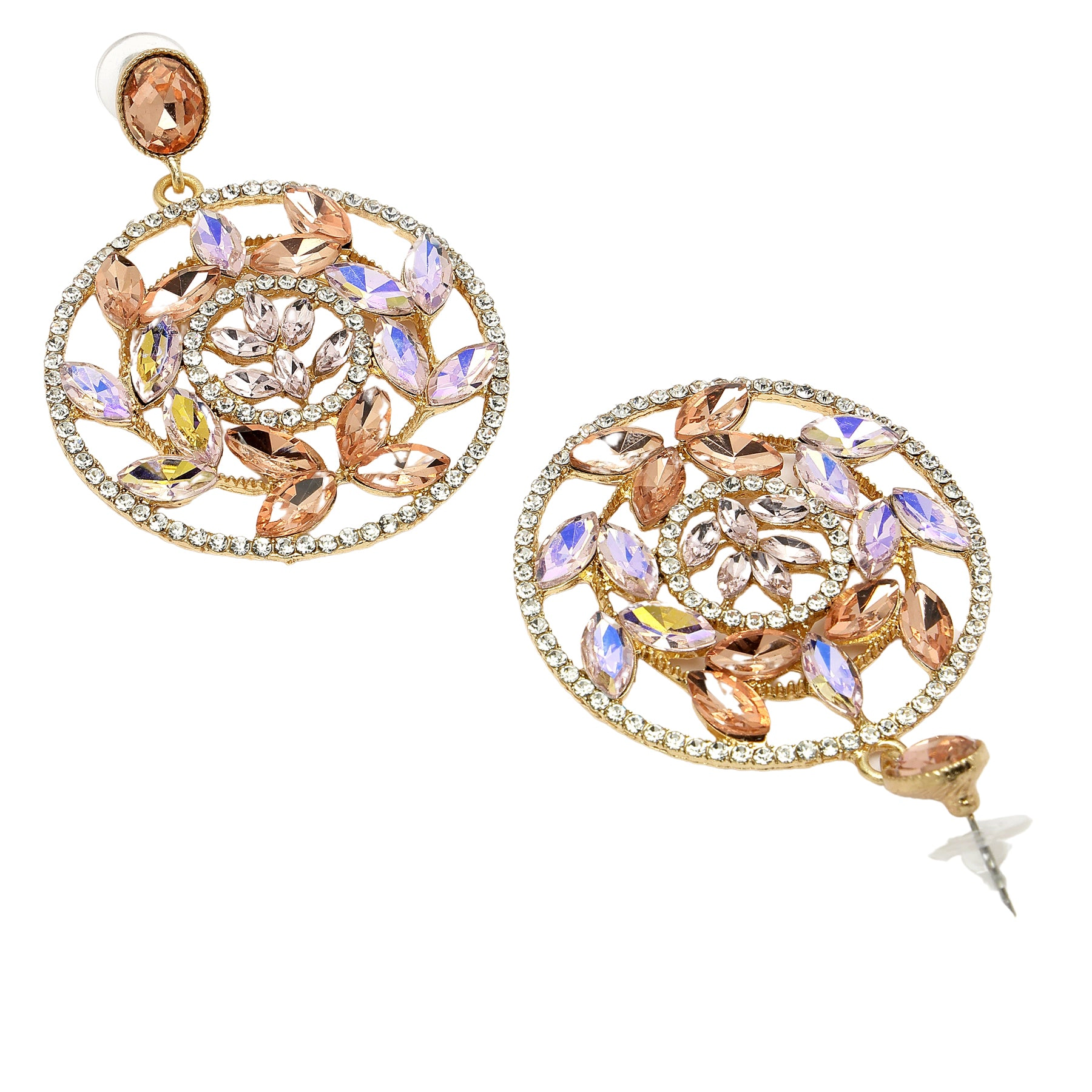 AGP PARIS Womens Diva Collection Dainty Hollow Floral Drop Earrings