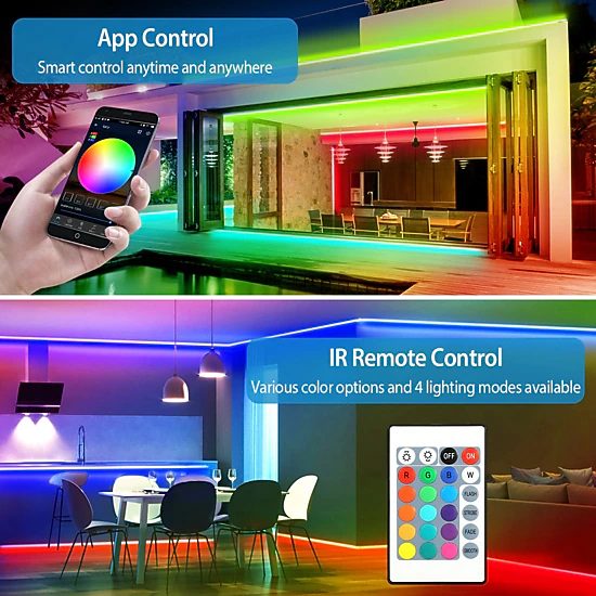 GBruno WiFi RGB LED Strip Lights 16.4FT Waterproof