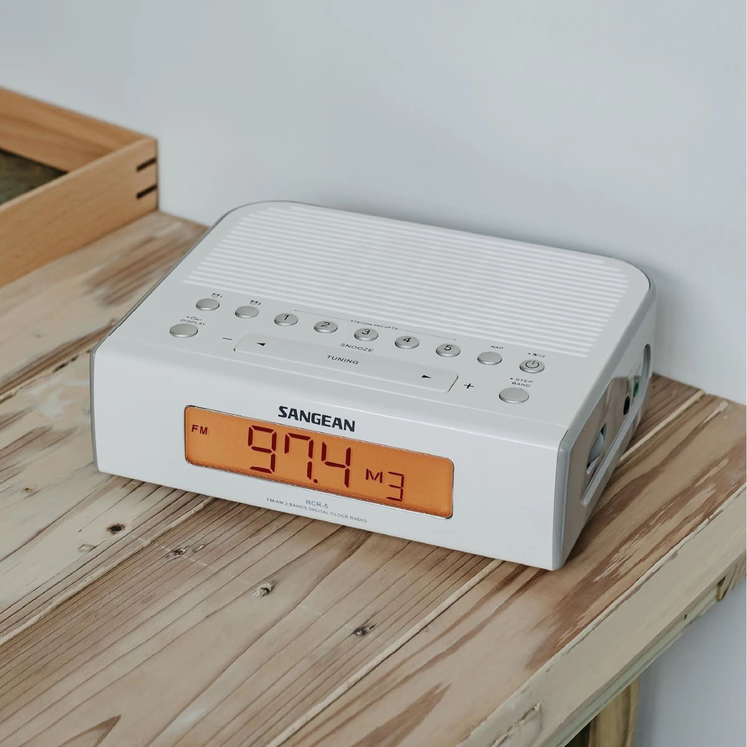 SANGEAN RCR-5 Digital AM/FM Alarm Clock Radio - Dual Alarms, Backlit LCD, 10 Presets