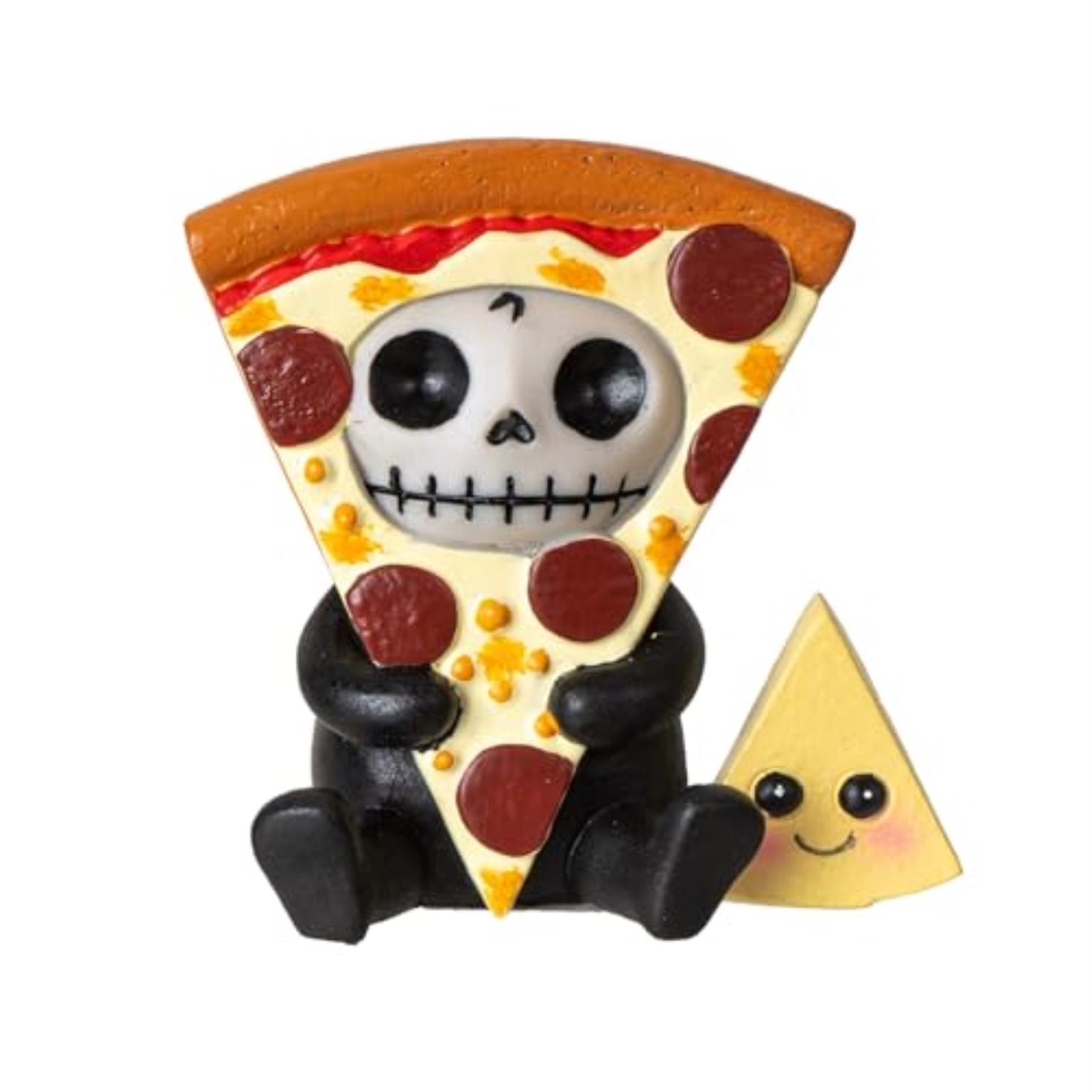 Pacific Giftware Furrybones Peppi Skeleton in Pizza Costume Figurine in Costume 3 inchesTall