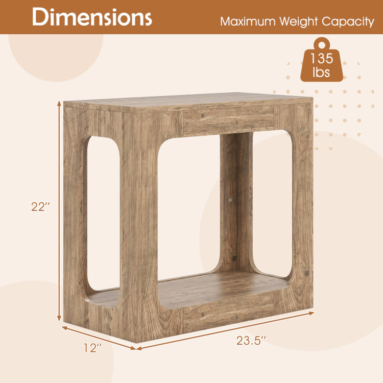 Hivvago 2-Tier End Table With Storage Shelf For Living Room
