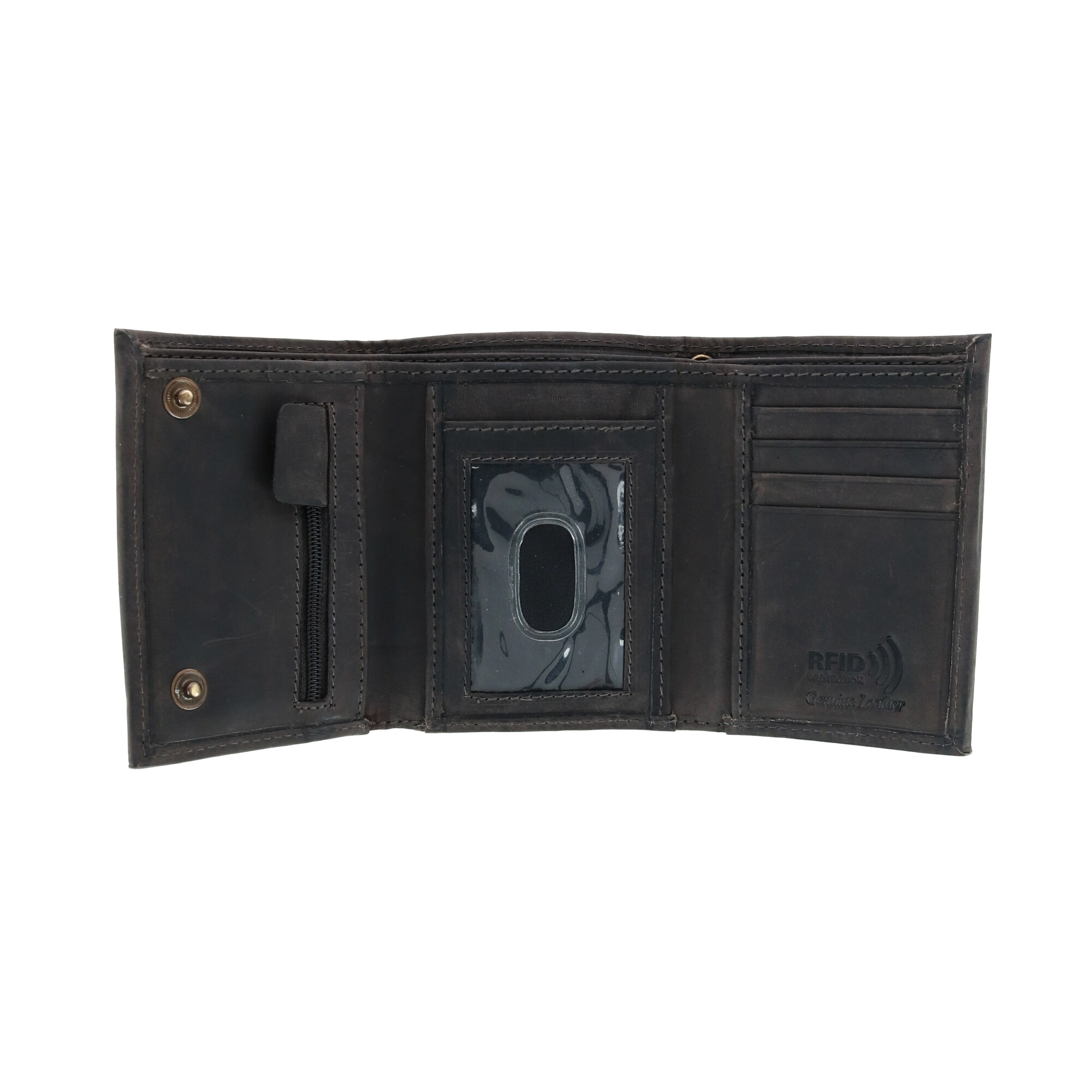 CTM Men's RFID Hunter Leather Chain Wallet