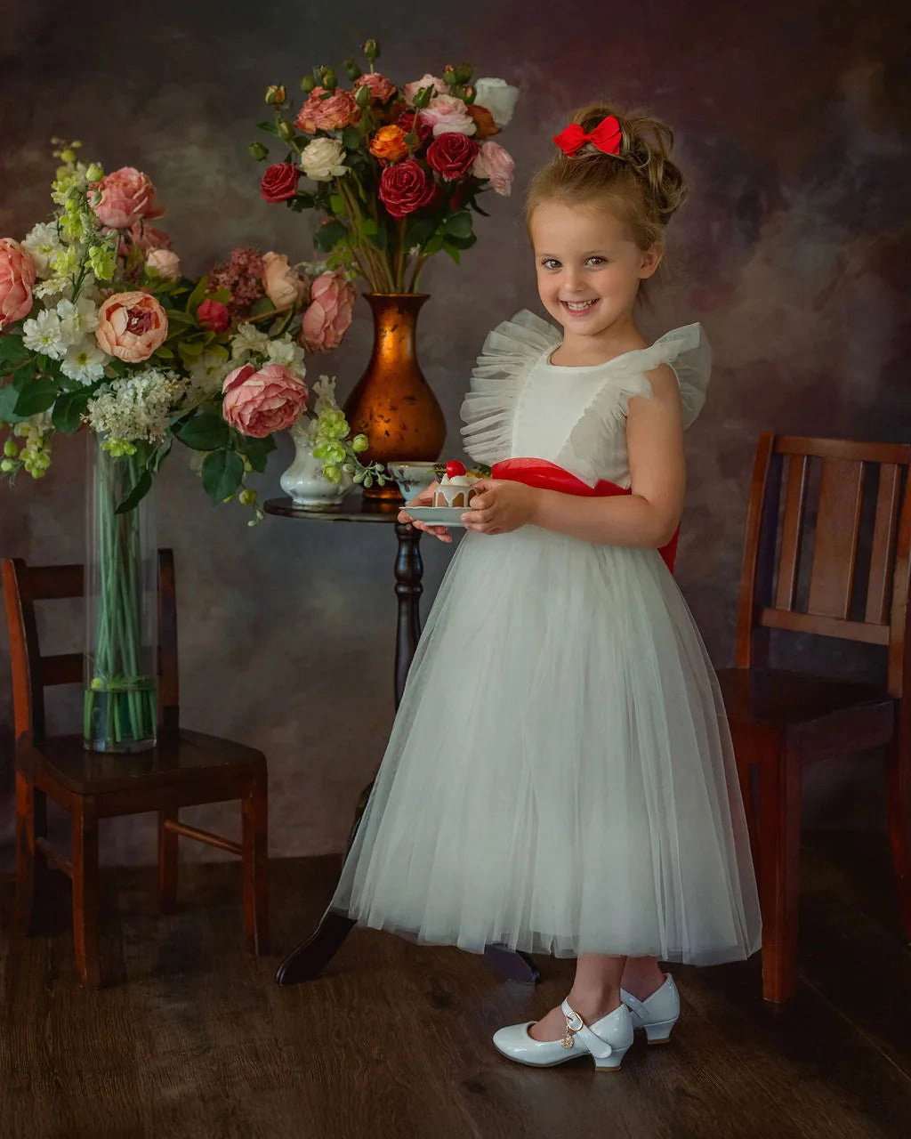 Faeella Girls Enchanted Snow Princess Gown