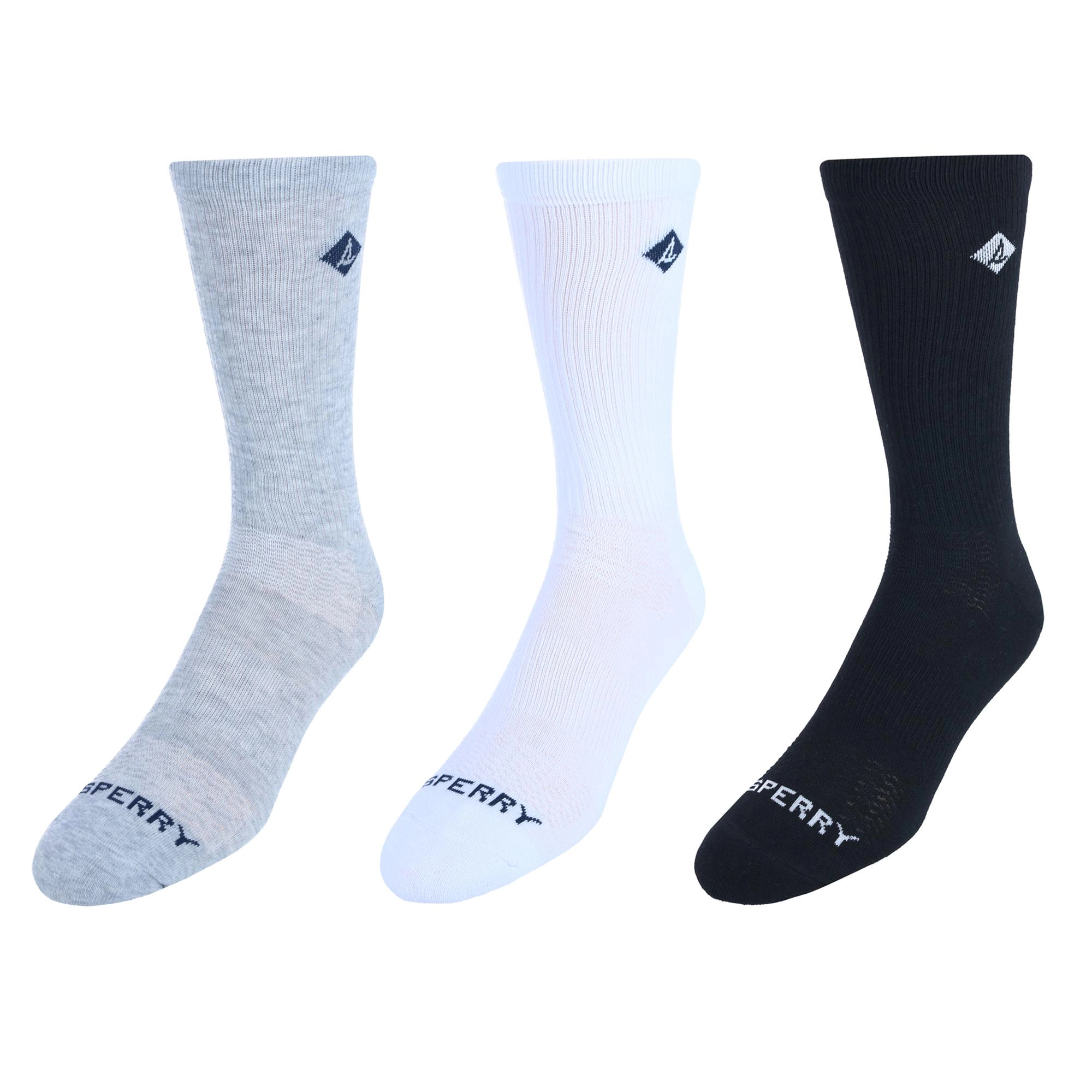 Sperry Men's Super Comfort Sneaker Crew Socks (Pack of 3)