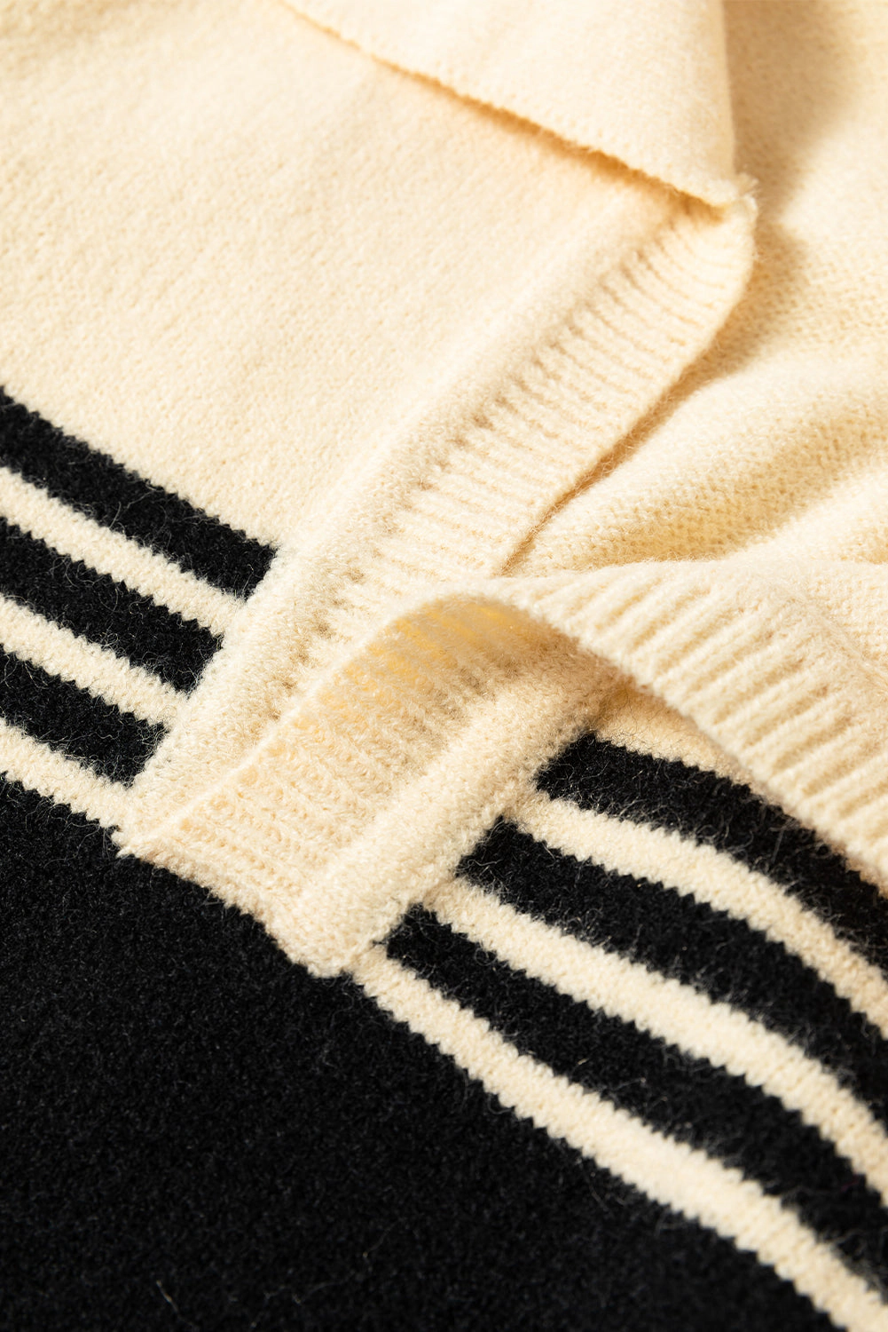 Threaded Pear Women's Briella Colorblock Stripe Collared Sweater