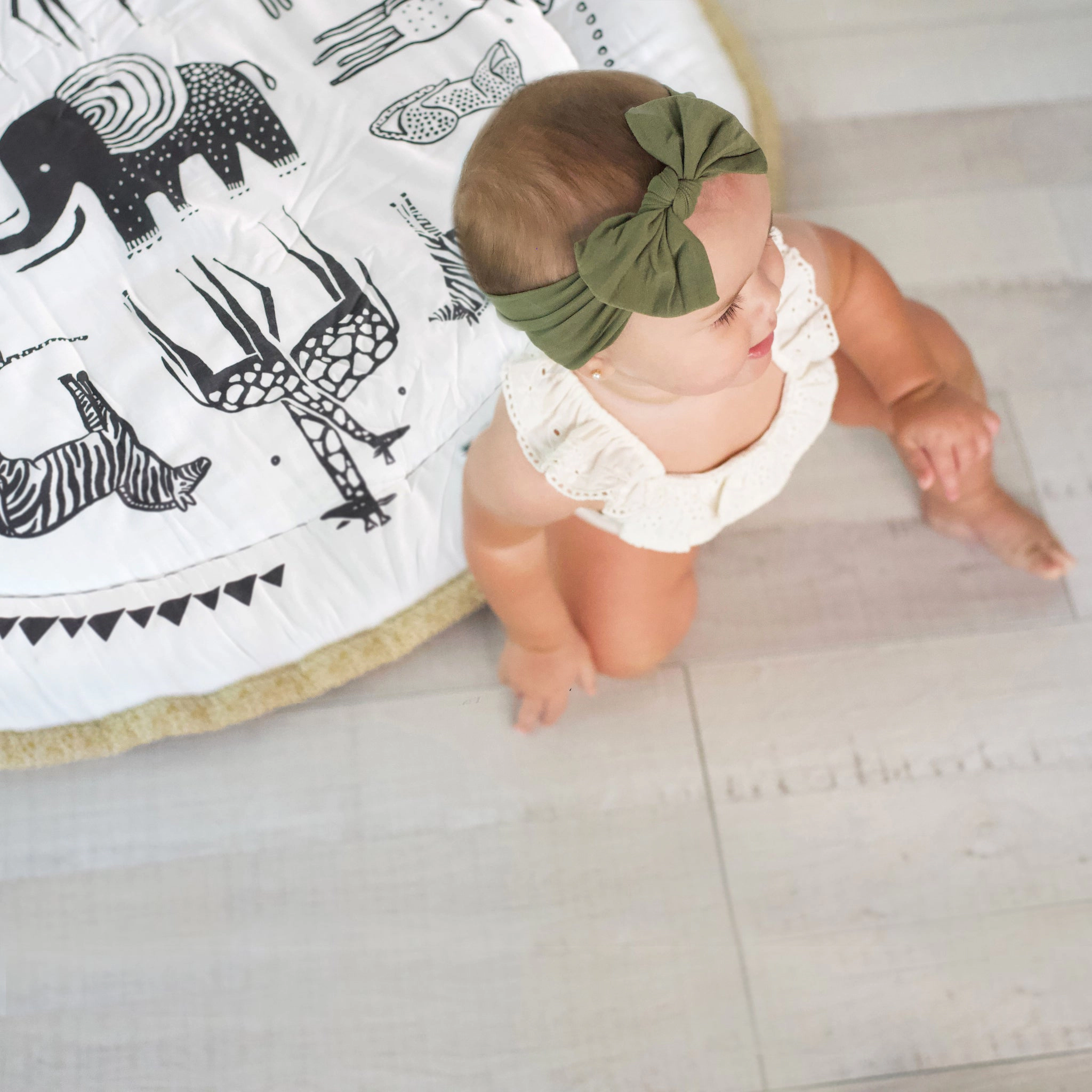 Wee Gallery Safari Play Mat and Sensory Soft Block, Organic Cotton, Machine Washable