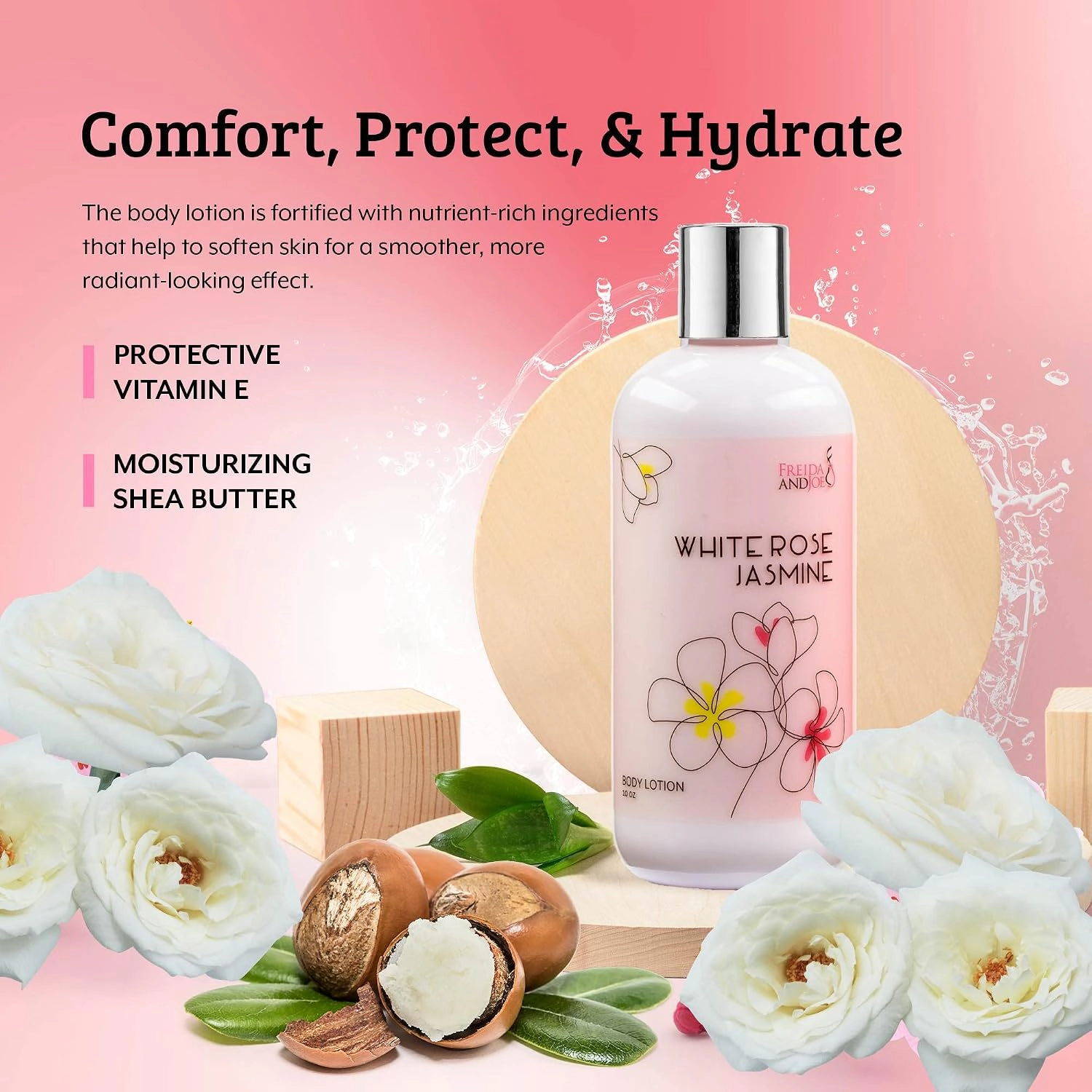 Freida and Joe Women White Rose Jasmine Fragrance Body Lotion in 10oz Bottle