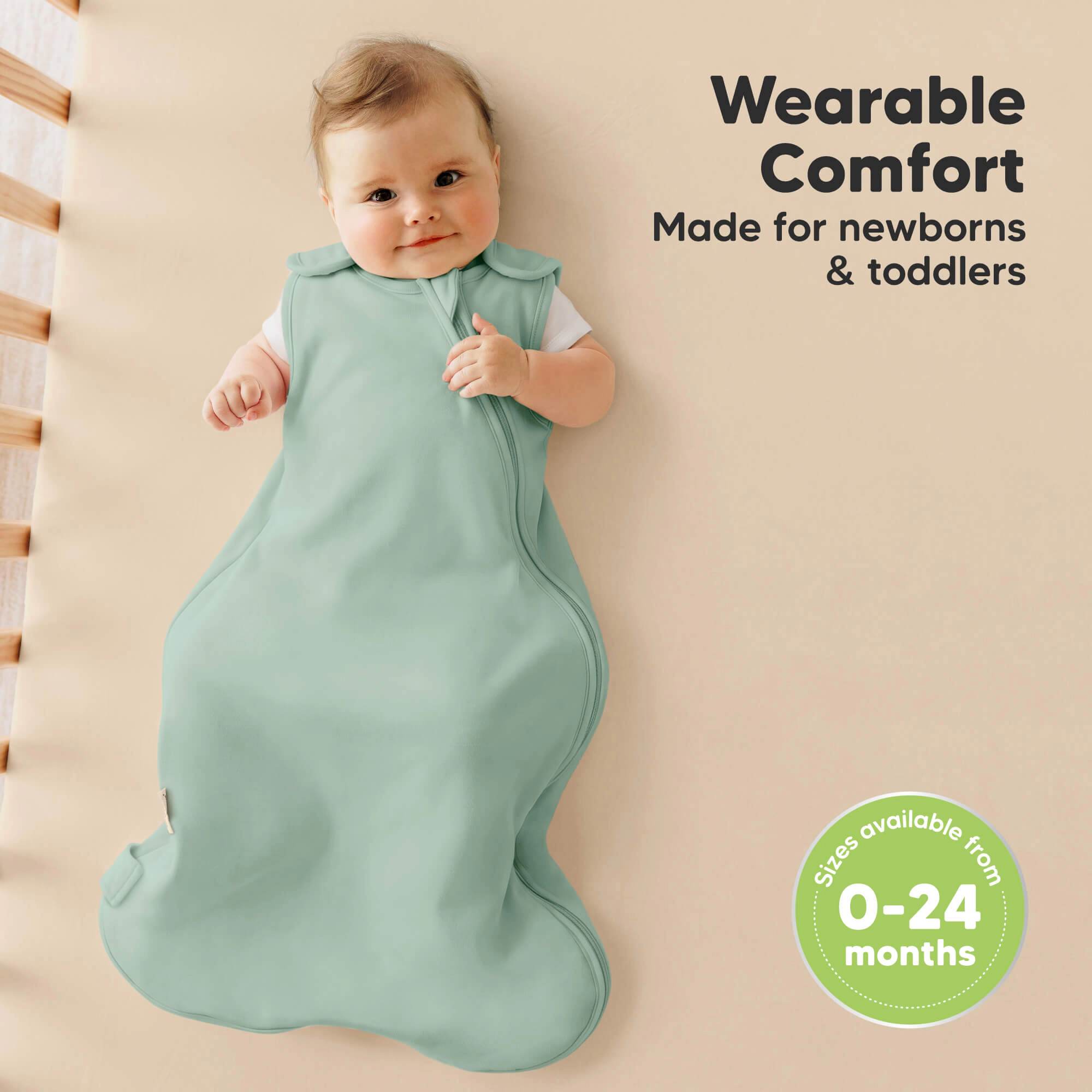 KeaBabies Soothe Sleep Sack, 2-Pack Organic Cotton Baby Wearable Blanket 1.5 TOG