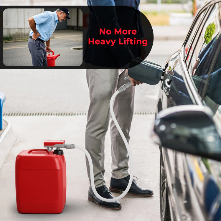 SUGIFT 3.8-GPM Battery Powered Electric Fuel Transfer Pump Gas Can Pump with Flow Control Nozzle and 4 Adapters