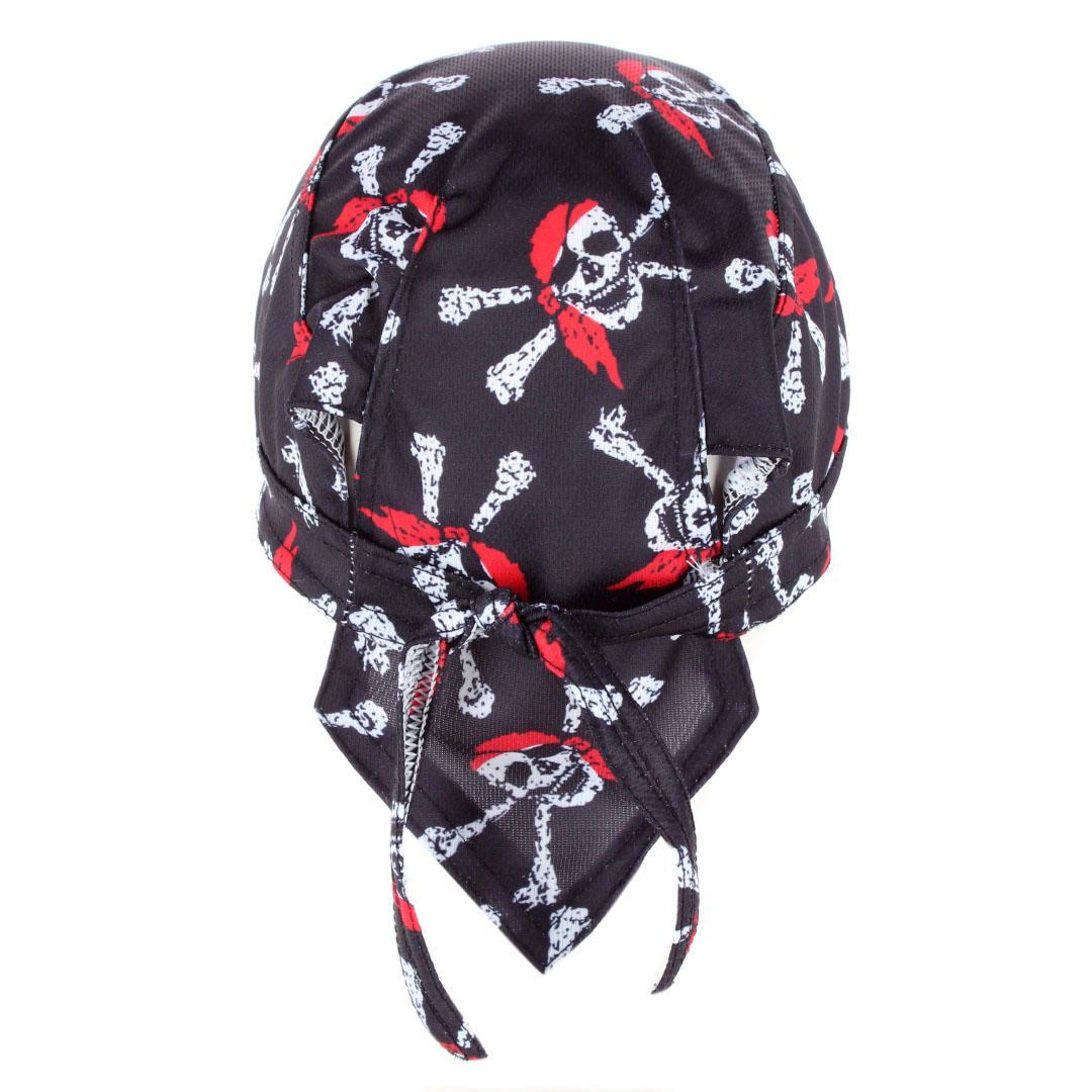 CTM Men's Skull and Crossbones Biker Cap by Wootie