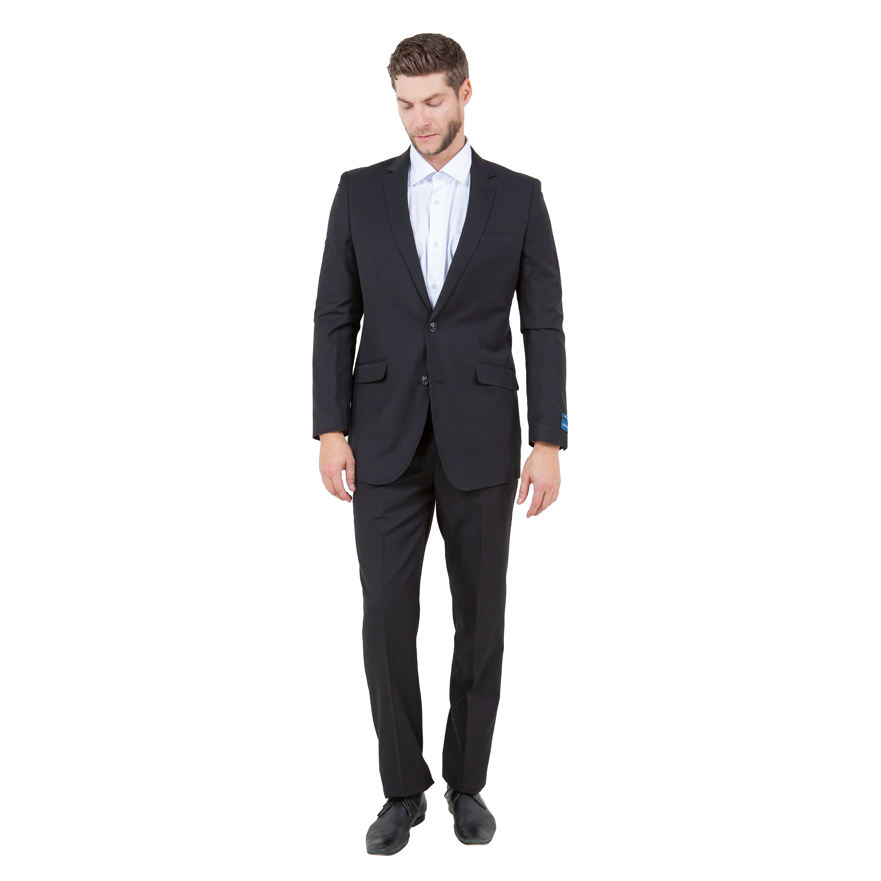 Zegarie Mens Modern Fit 2-Piece Wool Suit Set