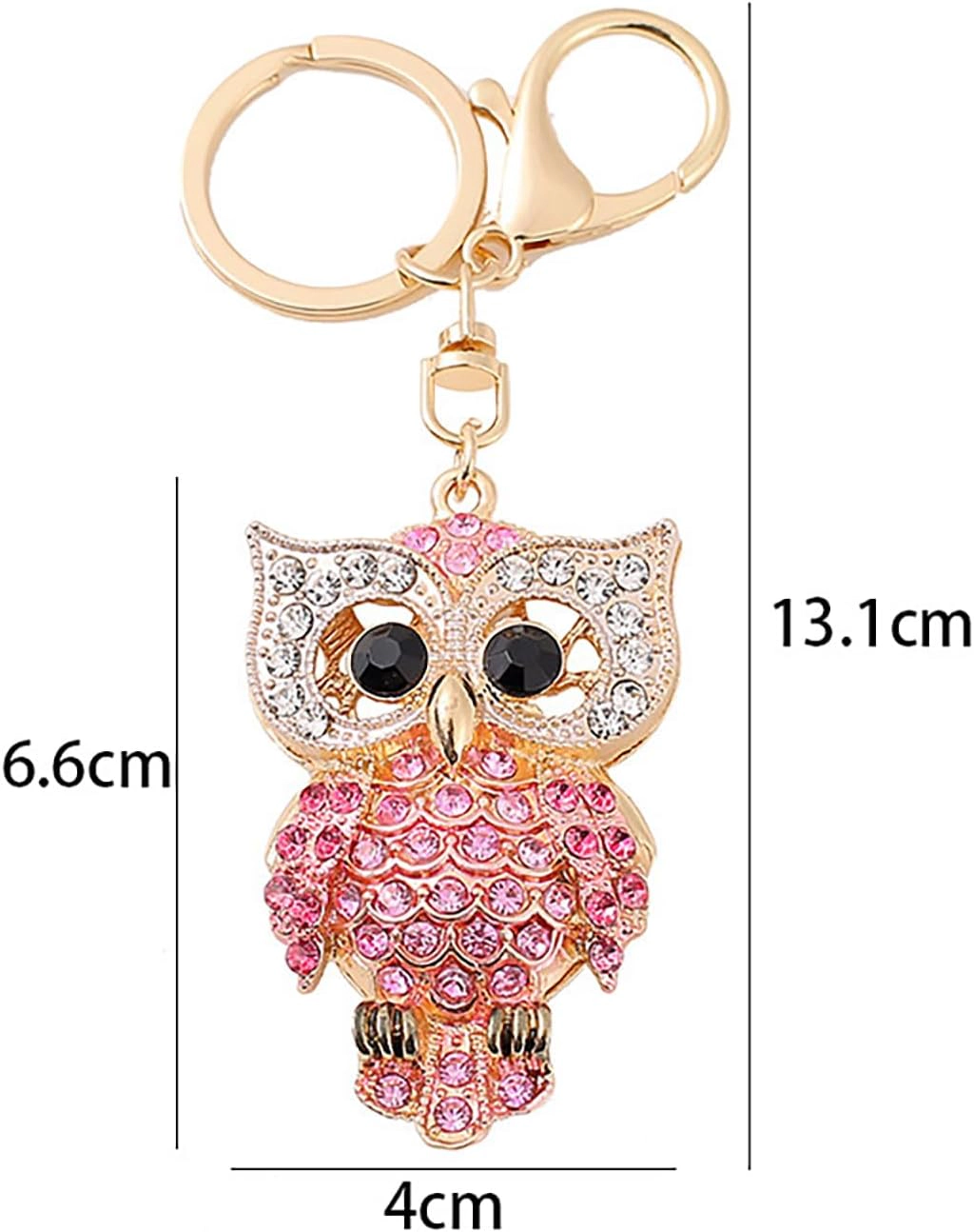 Wardrobe Whimsy Cute Owl Rhinestone Keychain for Women Animal Key Chain Ring Charms Purses