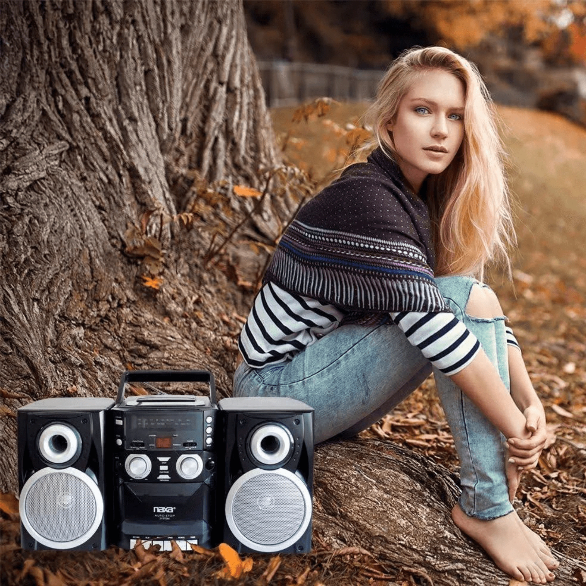 Naxa Portable CD Player with AM FM Stereo Radio Cassette Player