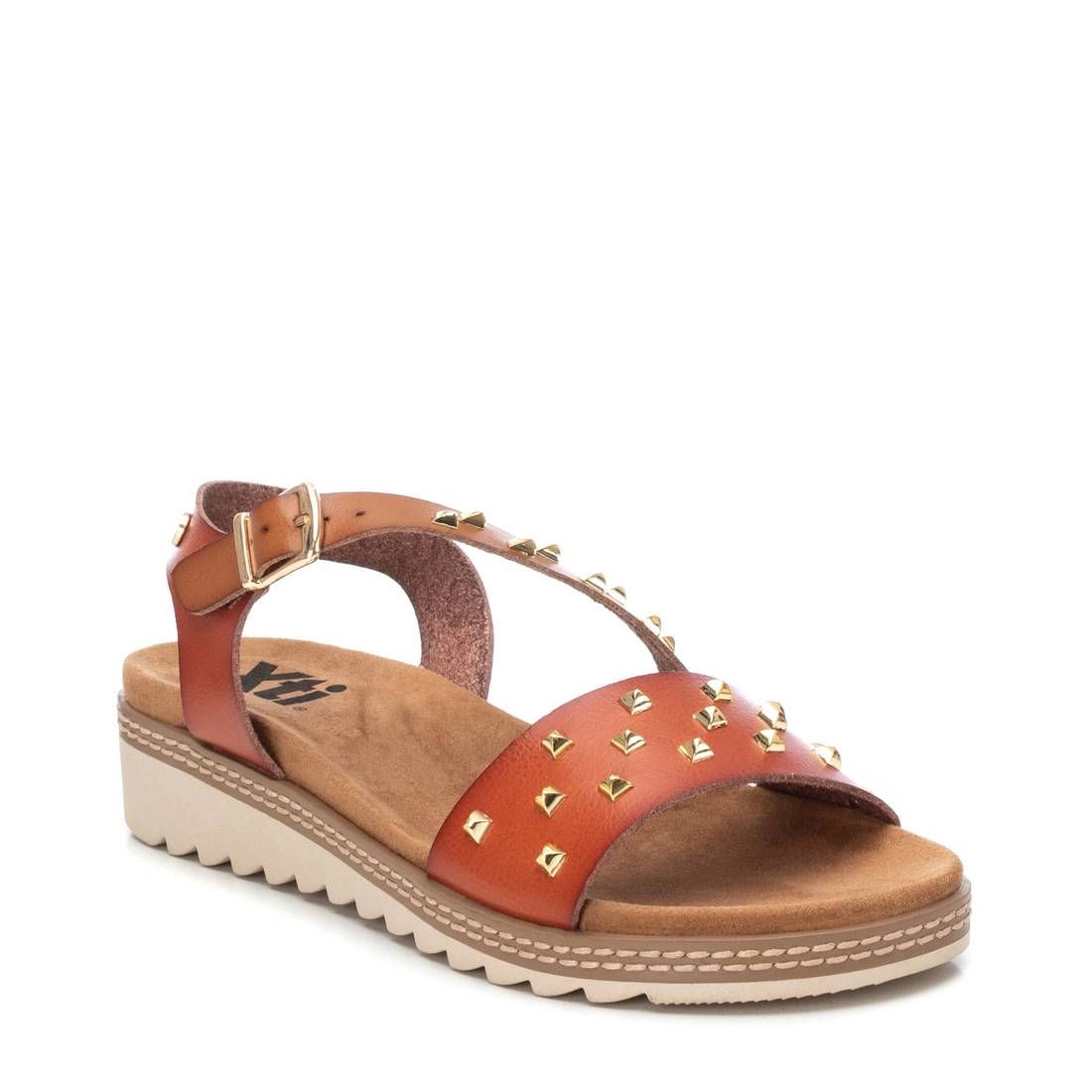 XTI Women's Wedge Sandals with Gold Studs