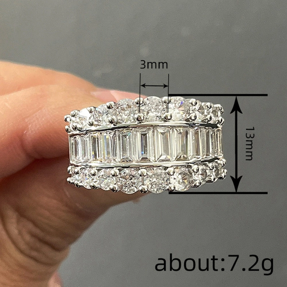 Women's 3-layer half circle CZ Ring Fashionable Modern Design Jewelry