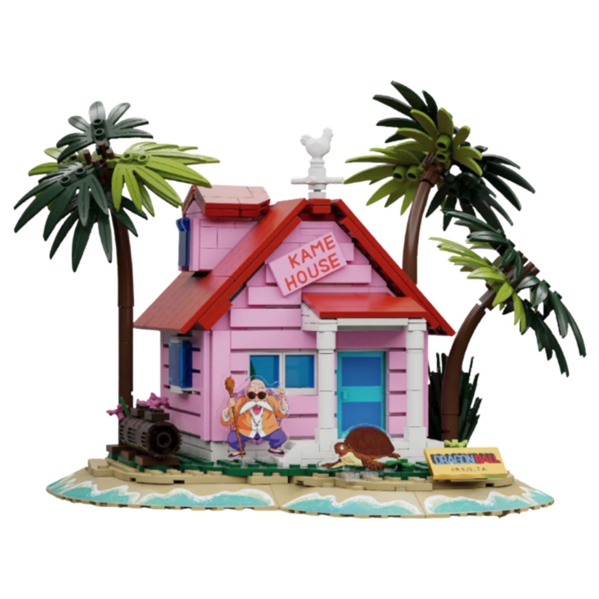 Pantasy Dragon Ball Kame House Building Block Set, 7.8" Diorama with 660 Pieces